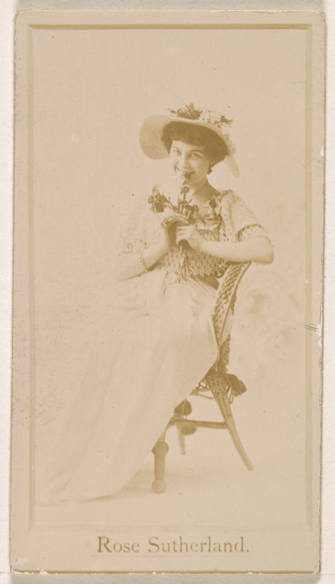 Miss Rose Sutherland, from the Actresses series (N245) issued by Kinney Brothers to promote Sweet Caporal Cigarettes by Kinney Brothers Tobacco Company