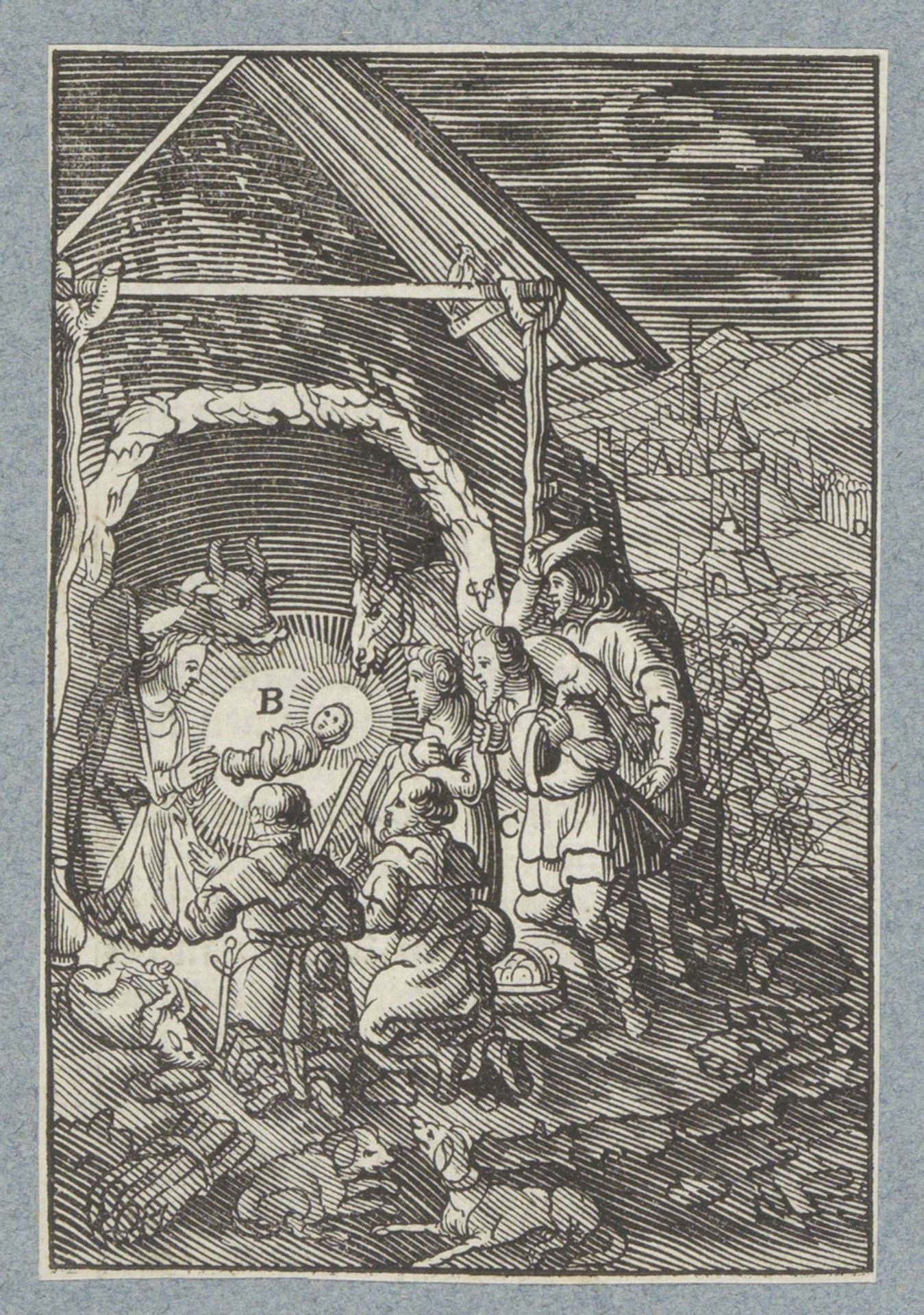 Aanbidding door de herders by Christoffel van (II) Sichem