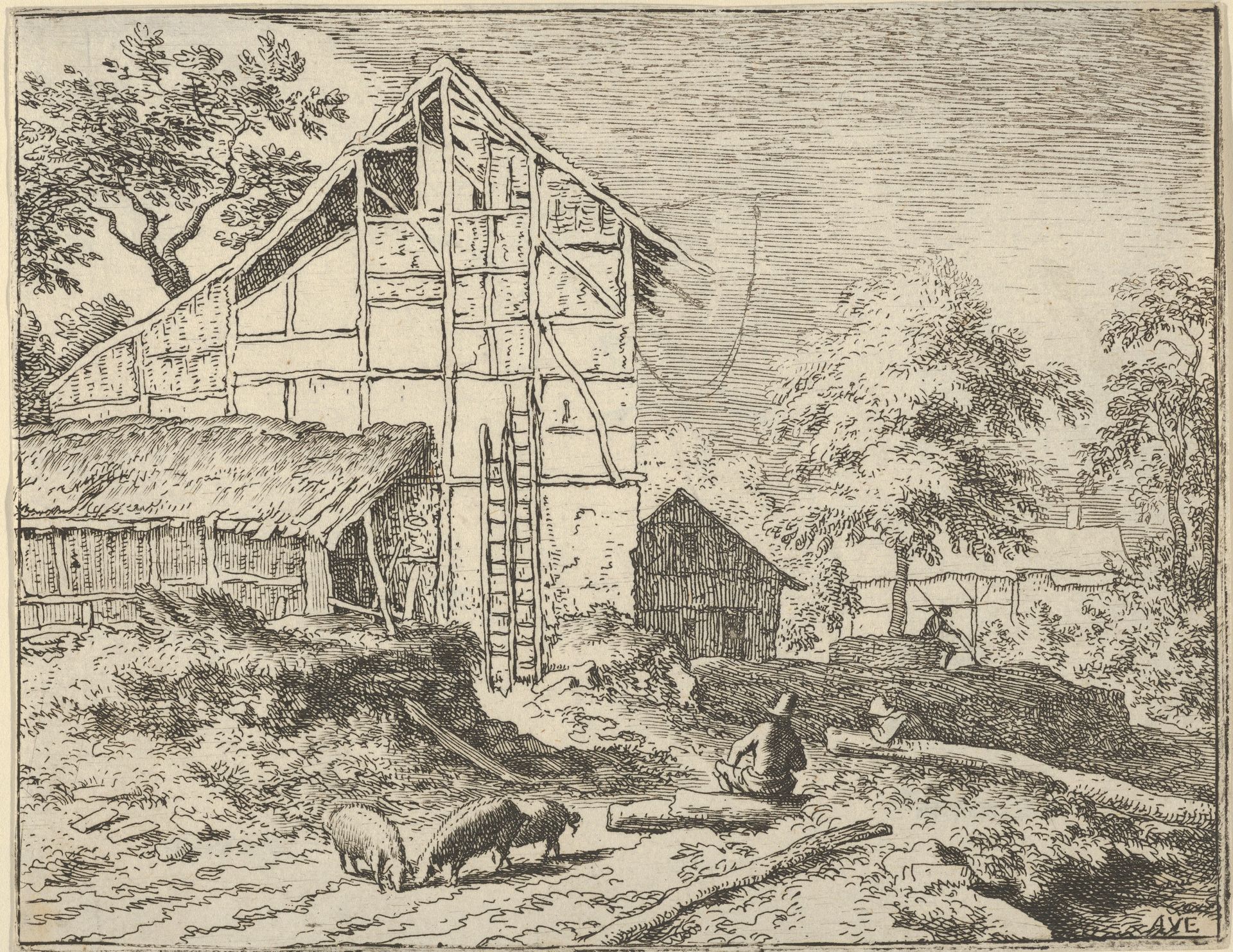 The Two Ladders by Allart van Everdingen