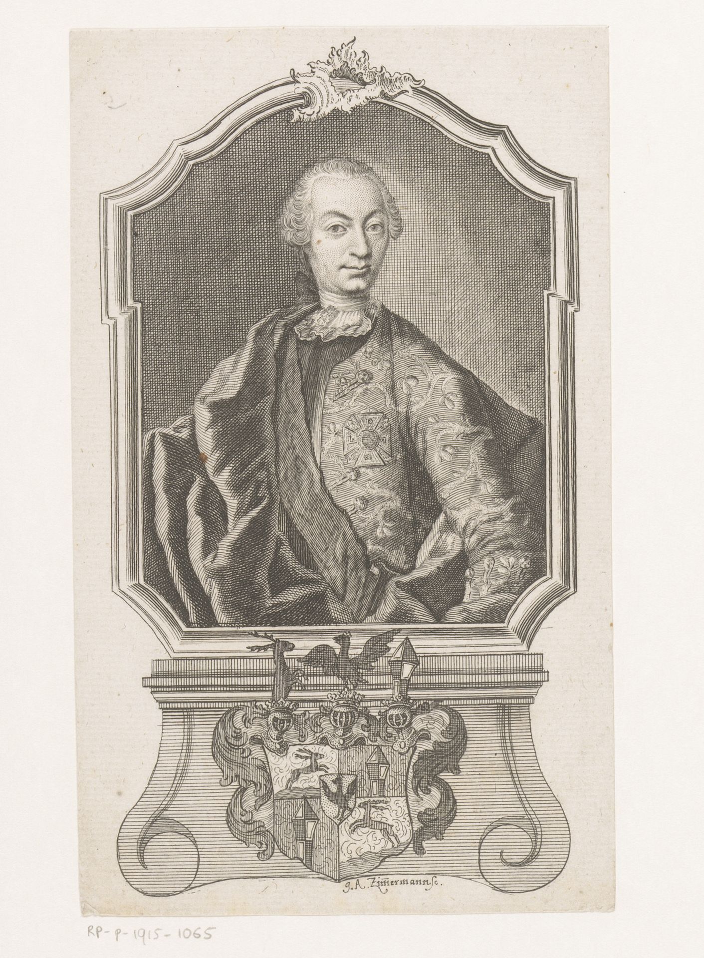 Portret van een onbekende man by Joseph Anton Zimmermann