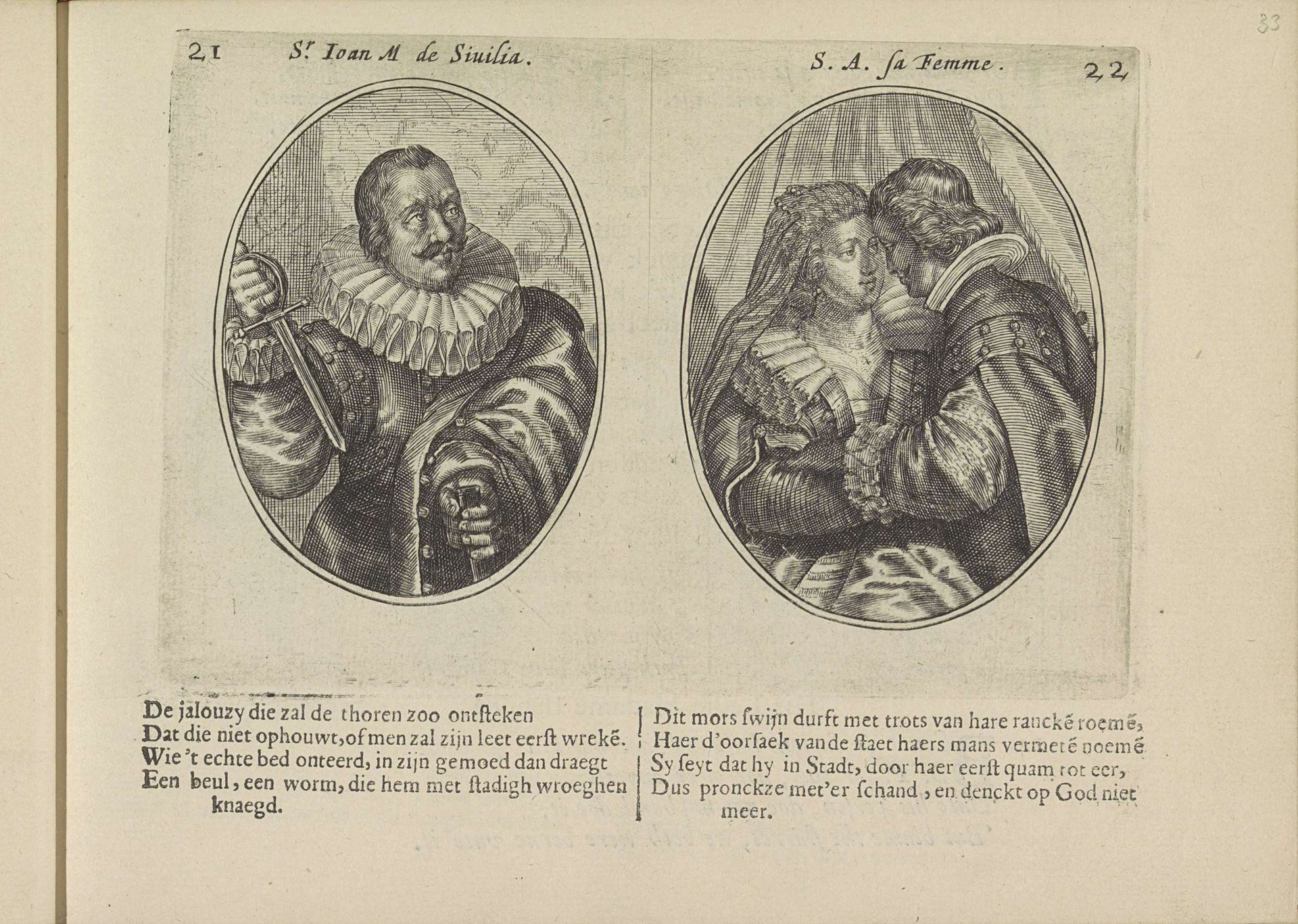 Koopman uit Sevilla en zijn vrouw by Crispijn van de (II) Passe