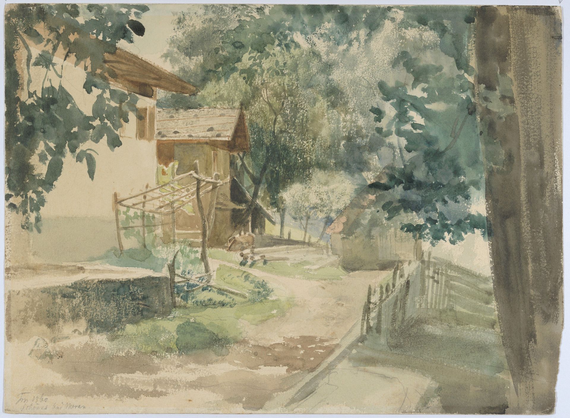 A Farmyard near Merano by Franz Meyerheim