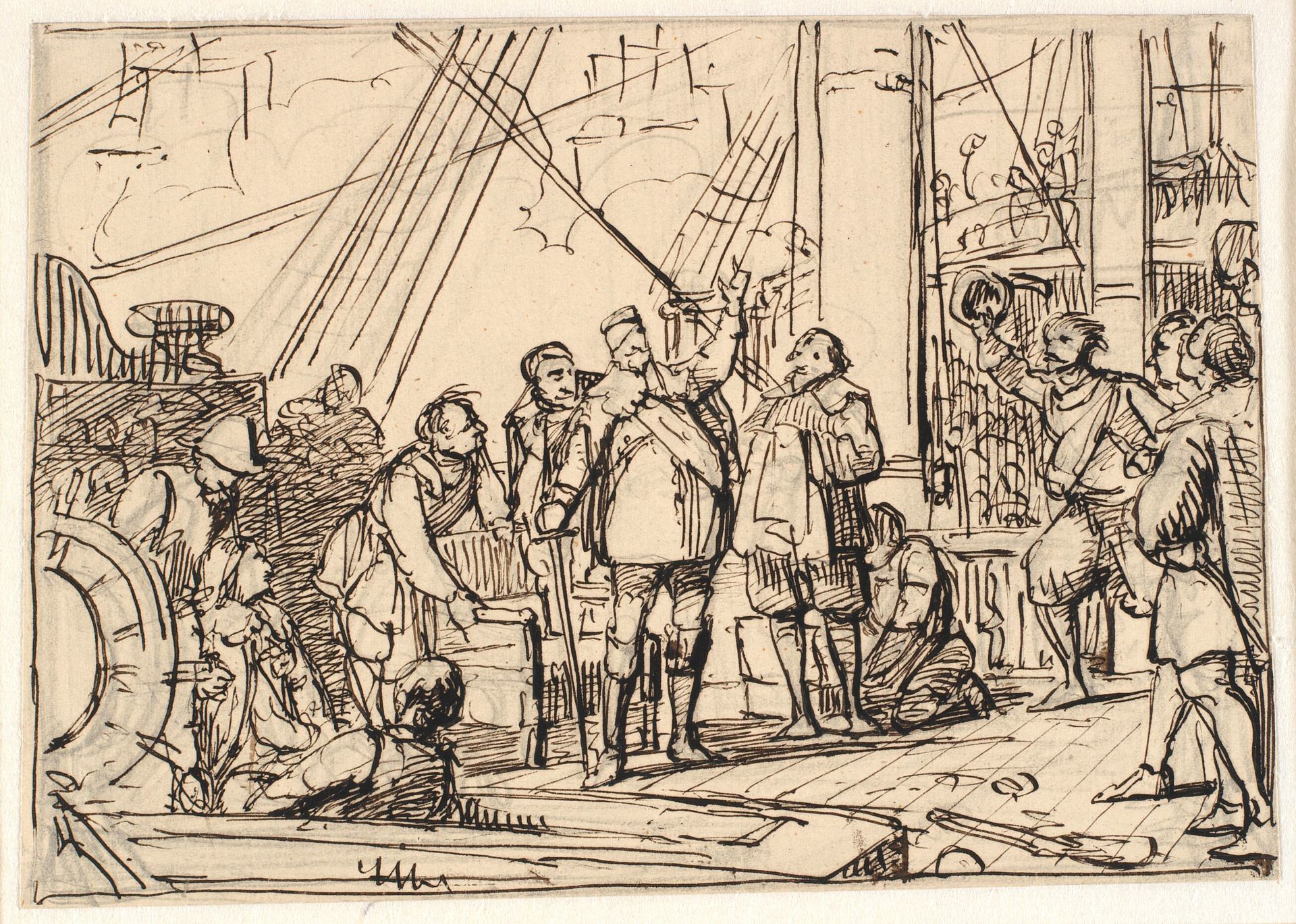 Udkast til maleriet i Chr. IV's kapel i Roskilde "Chr. 4. på Trefoldigheden" by Wilhelm Marstrand
