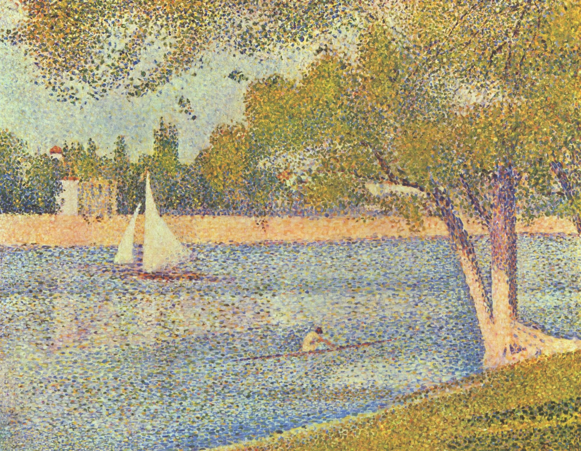 The river Seine at La Grande-Jatte by Georges Seurat
