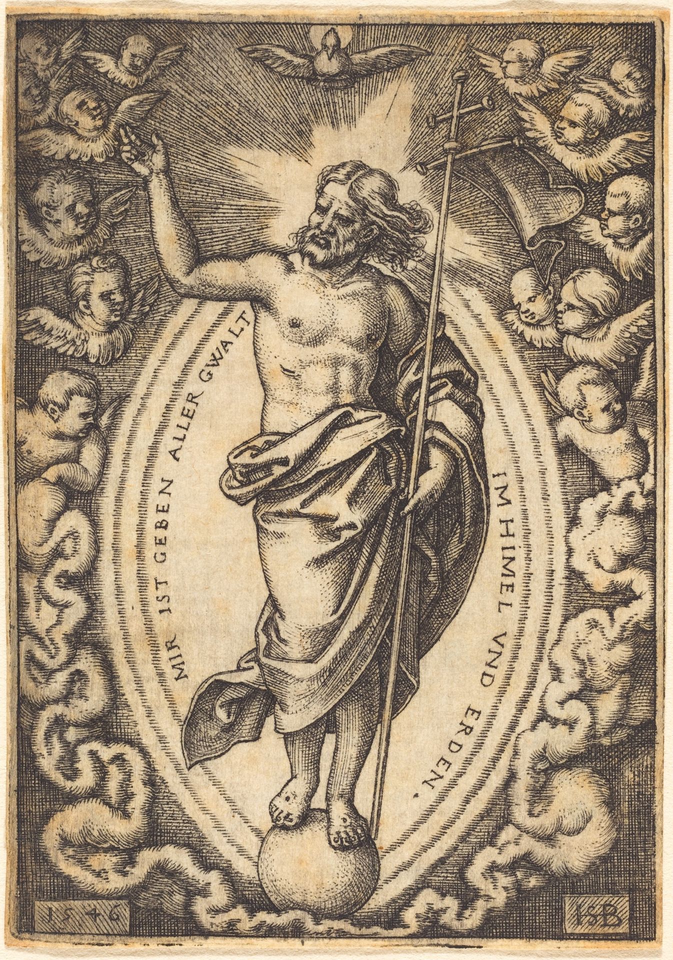 Christ on the Globe by Sebald Beham