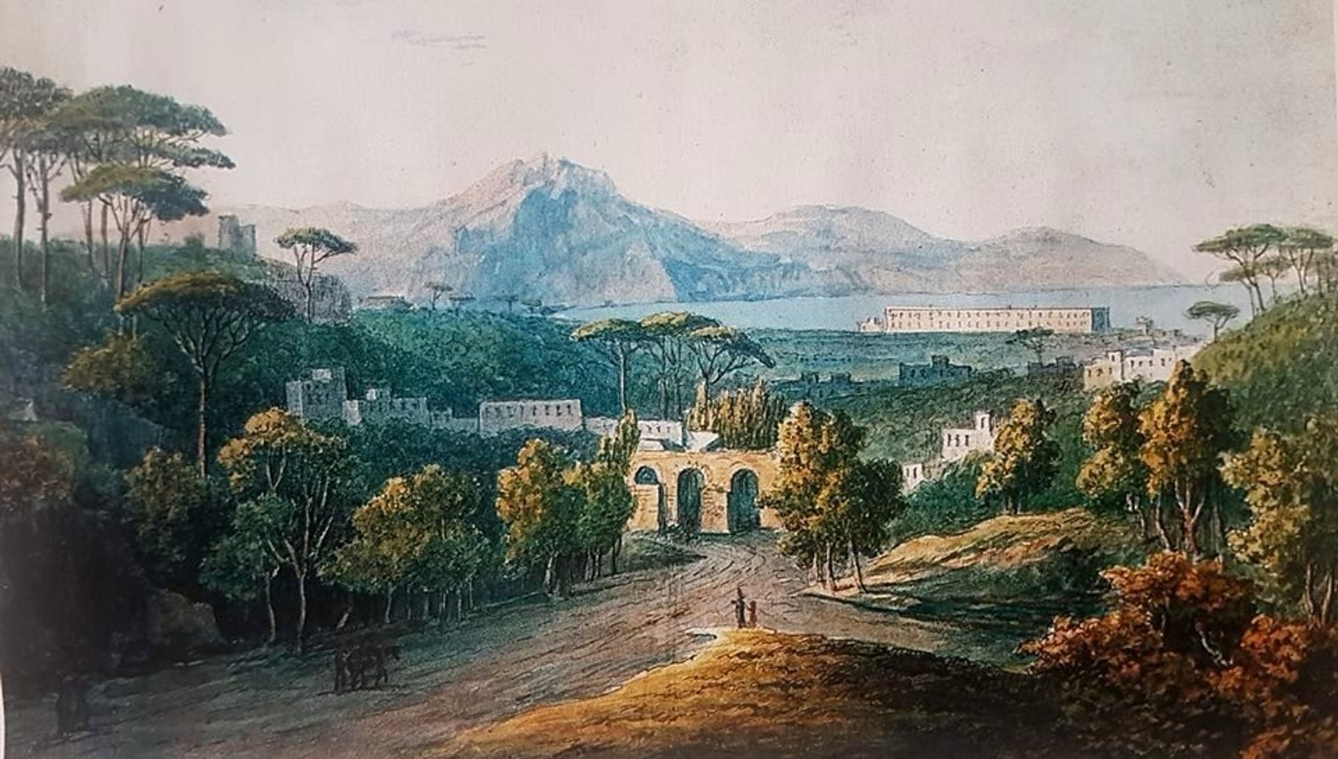 Gulf Of Naples With Granili, Seen From The Red Bridges by Saverio della Gatta
