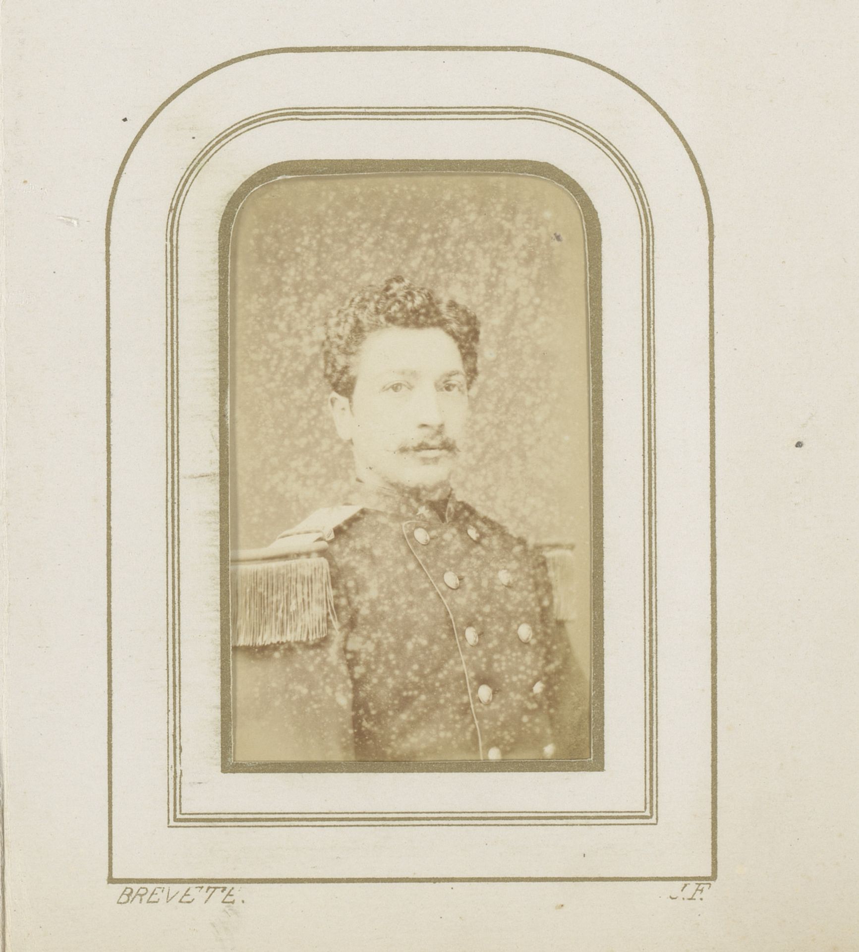 Portret van een man met snor in uniform by Eugene Guérin