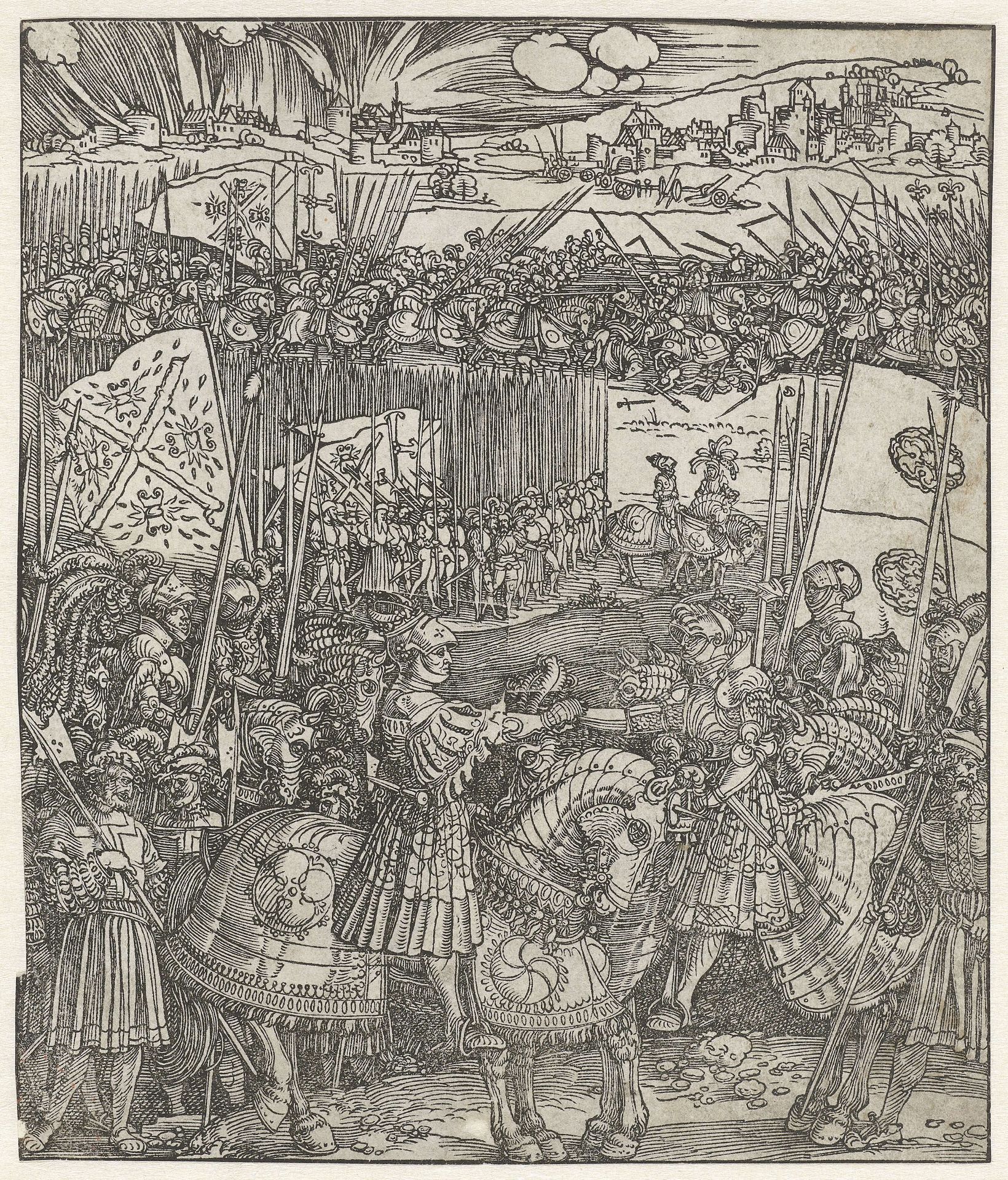 Verbond van Maximiliaan I met Hendrik VII by Albrecht Durer