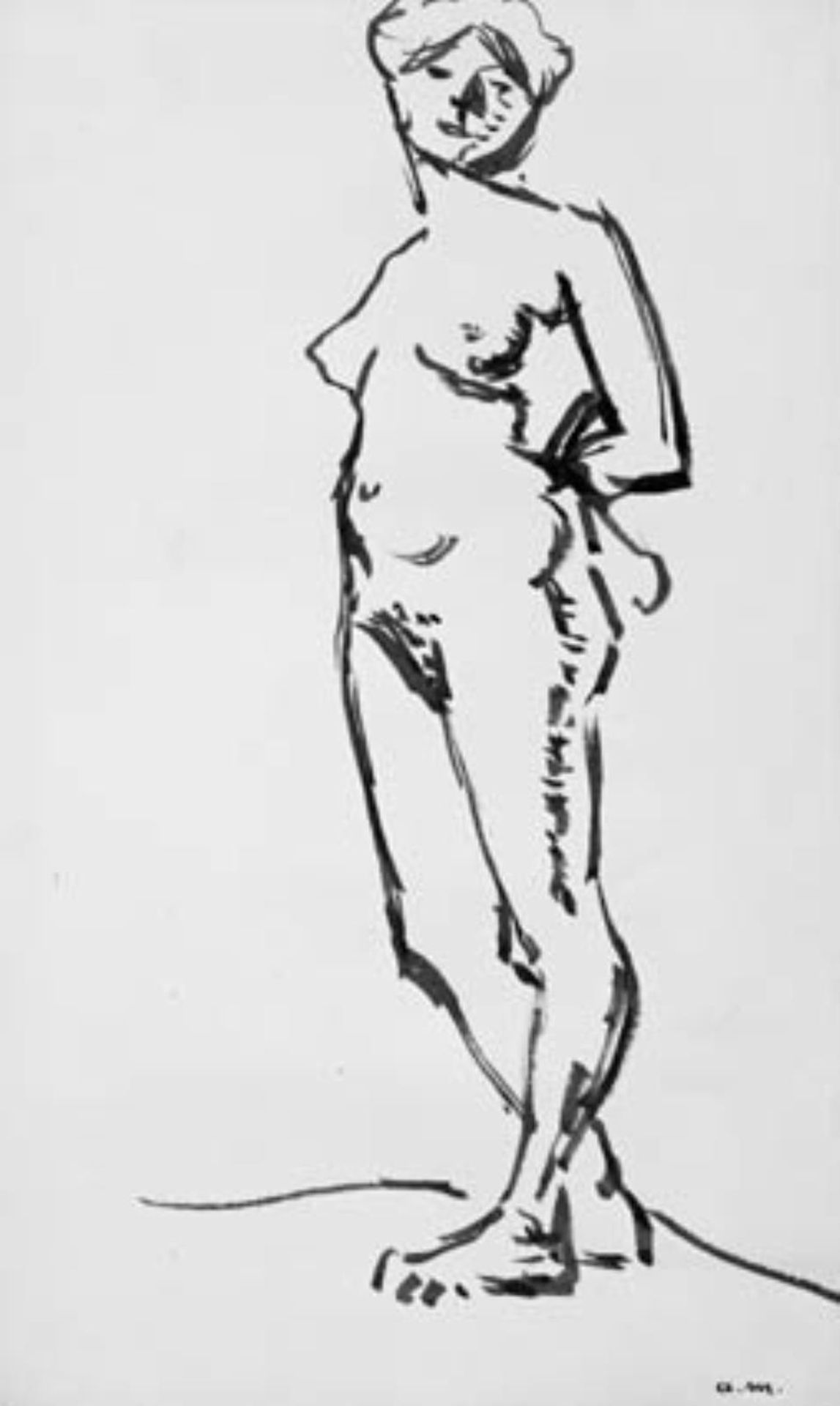 Standing female model turned to the left by Albert Marquet