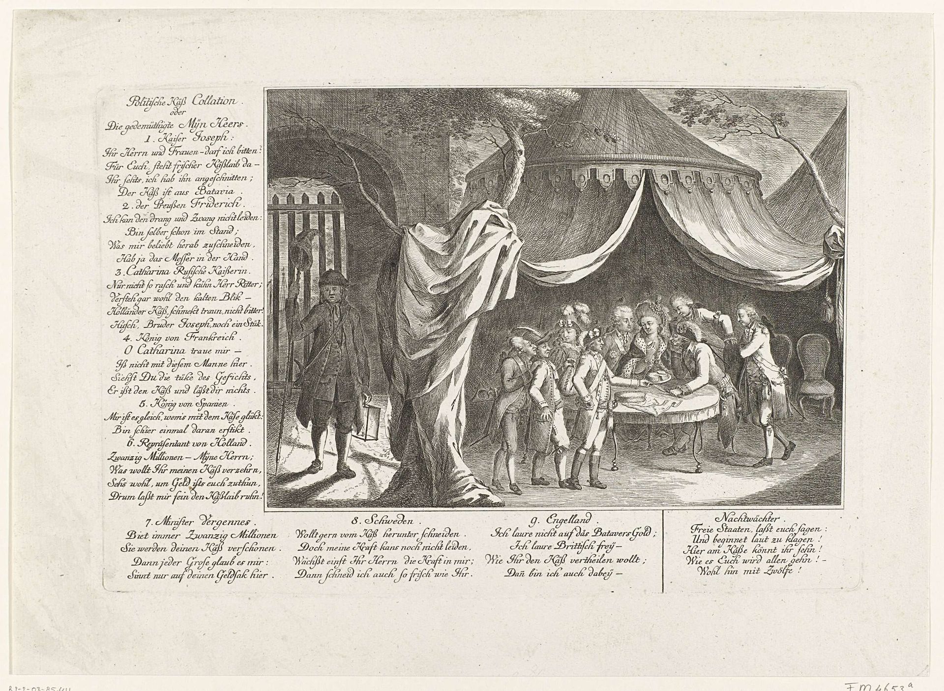 Spotprent op het Verdrag van Fontainebleau, 1785 by Anonymous