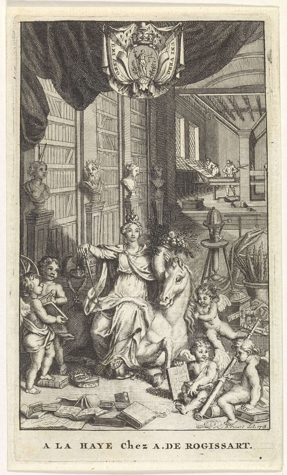 Europa in een bibliotheek by Bernard Picart