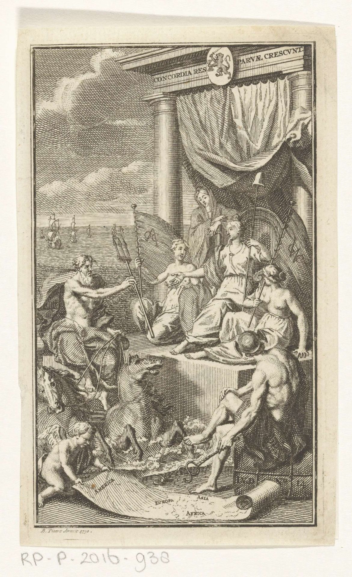 Allegorie op de macht van de Republiek der Zeven Verenigde Nederlanden als zeemogenheid by Bernard Picart