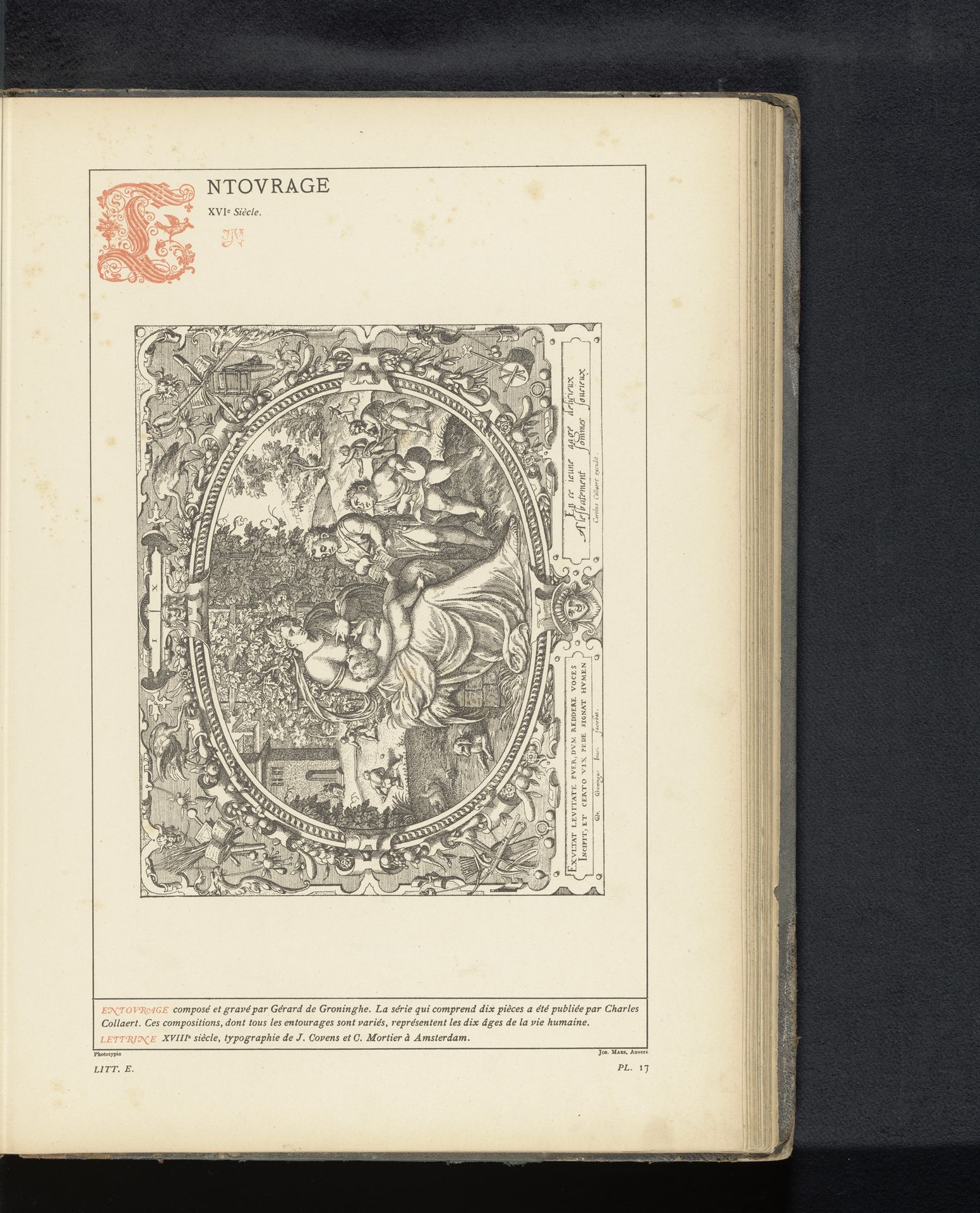Reproductie van een prent van de tien fases van het menselijk leven door Gerard van Groeningen by Anonymous