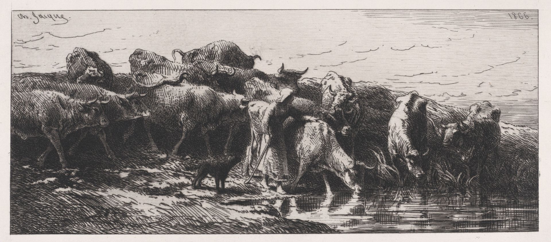L'Abreuvoir by Charles Jacque