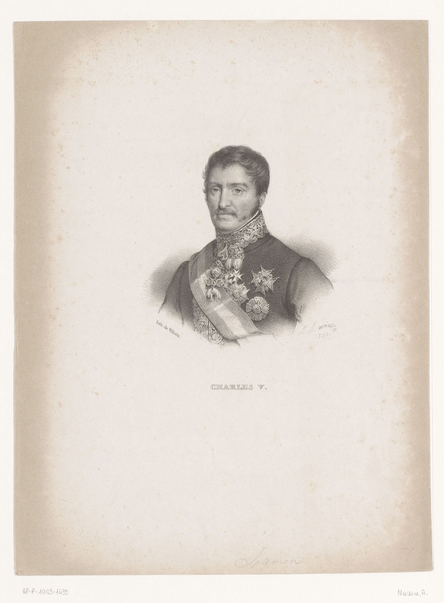 Portret van Carlos María Isidro Benito de Borbón y Borbón-Parma by Antoine Maurin