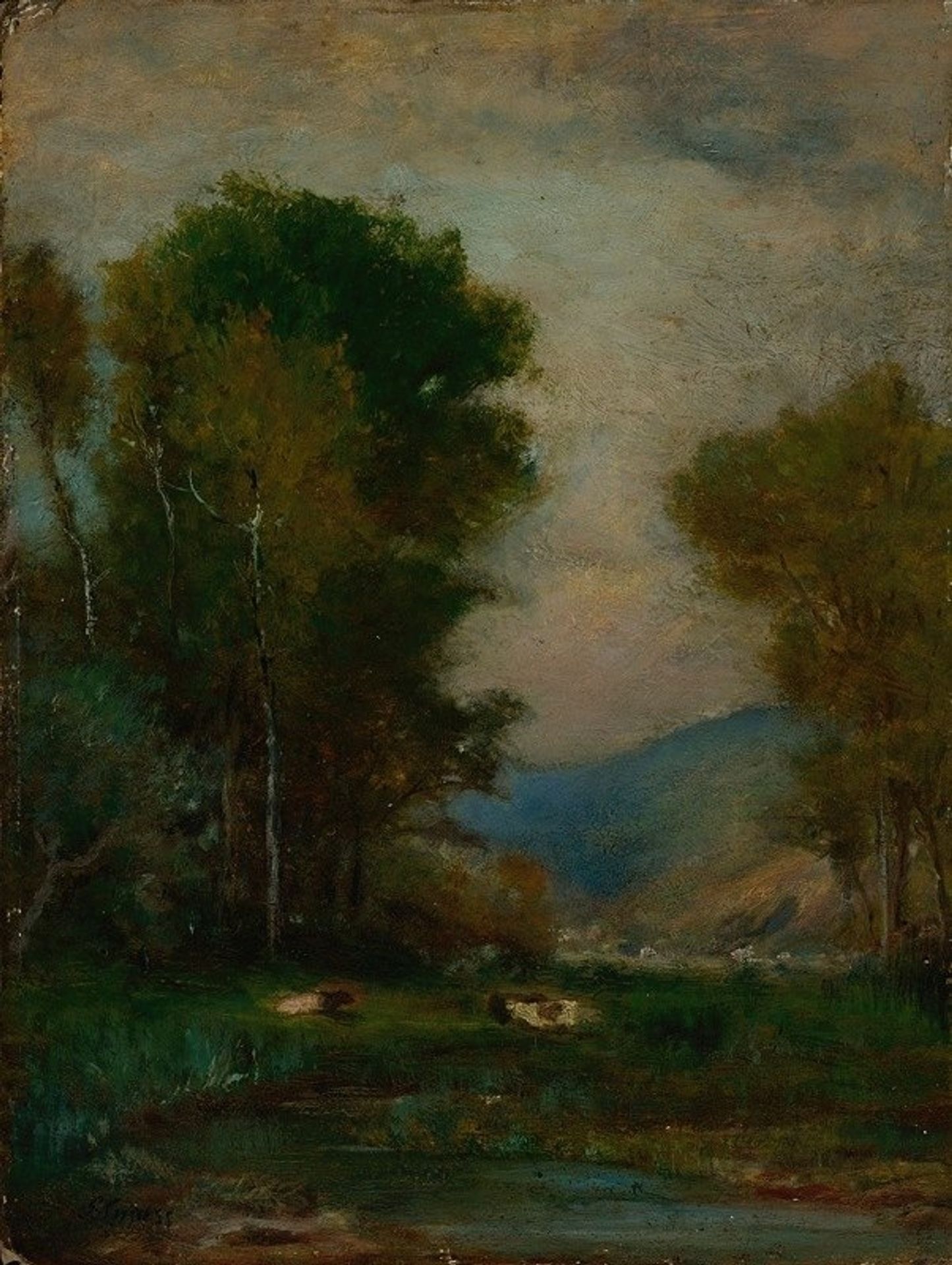 Cows By A Stream by George Inness