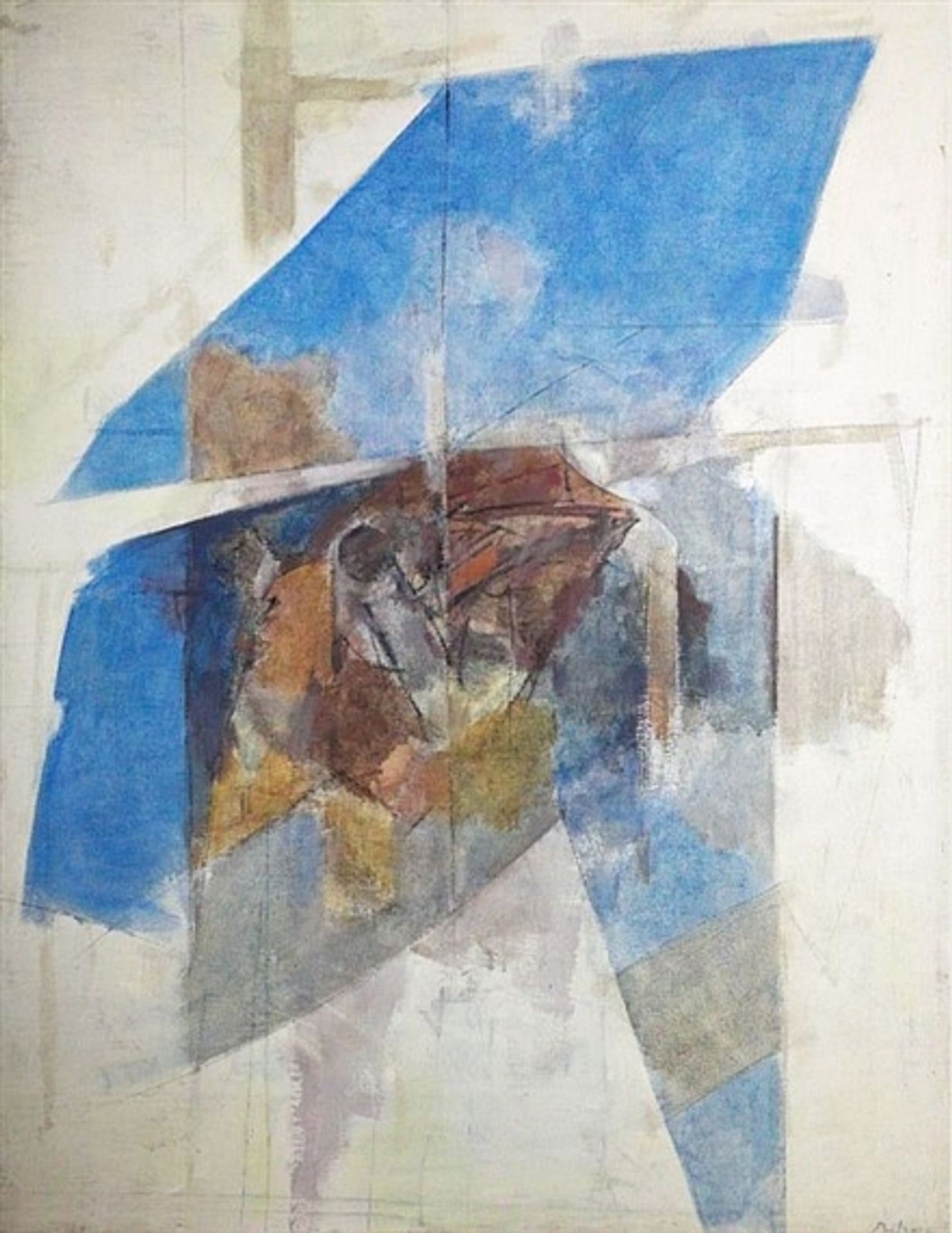 Composition bleu au dessin by Albert Bitran