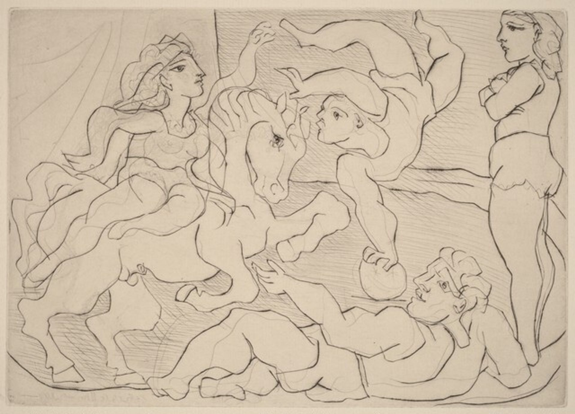 Circus. Repetition (Le cirque. Répétition) by Pablo Picasso