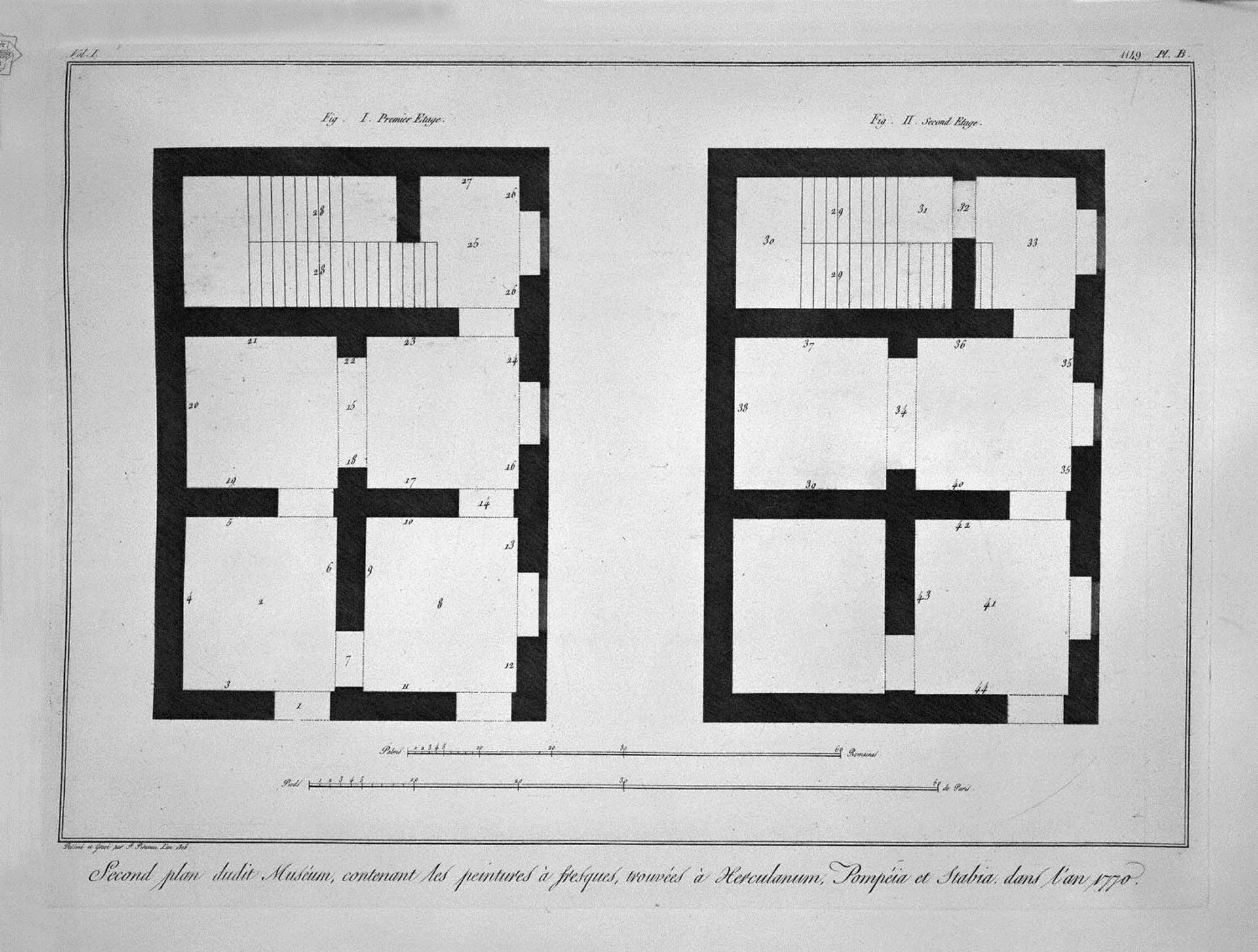 Plan of the first and second floor of that museum by Giovanni Battista Piranesi