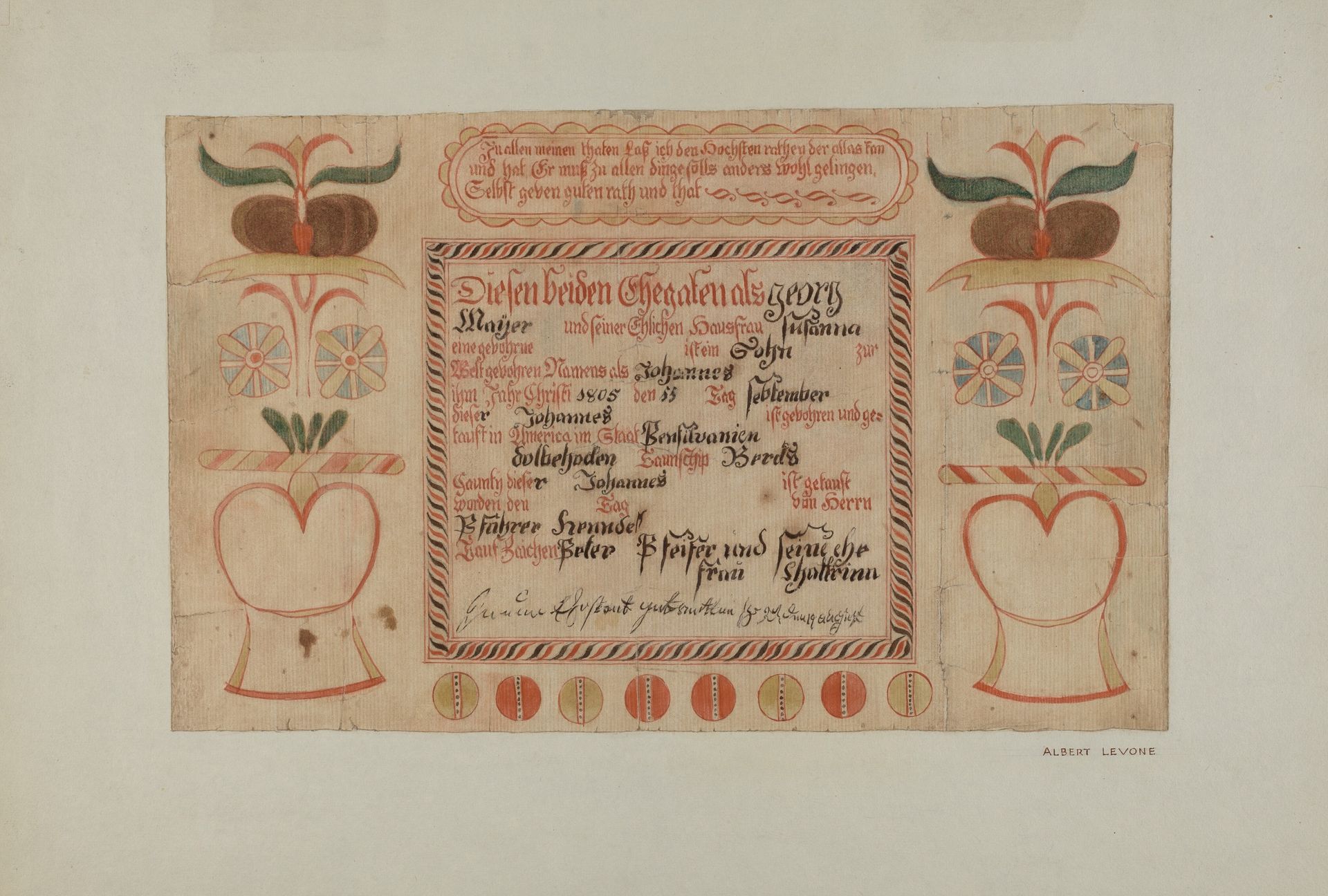 Birth Certificate (taufschein) by Albert Levone