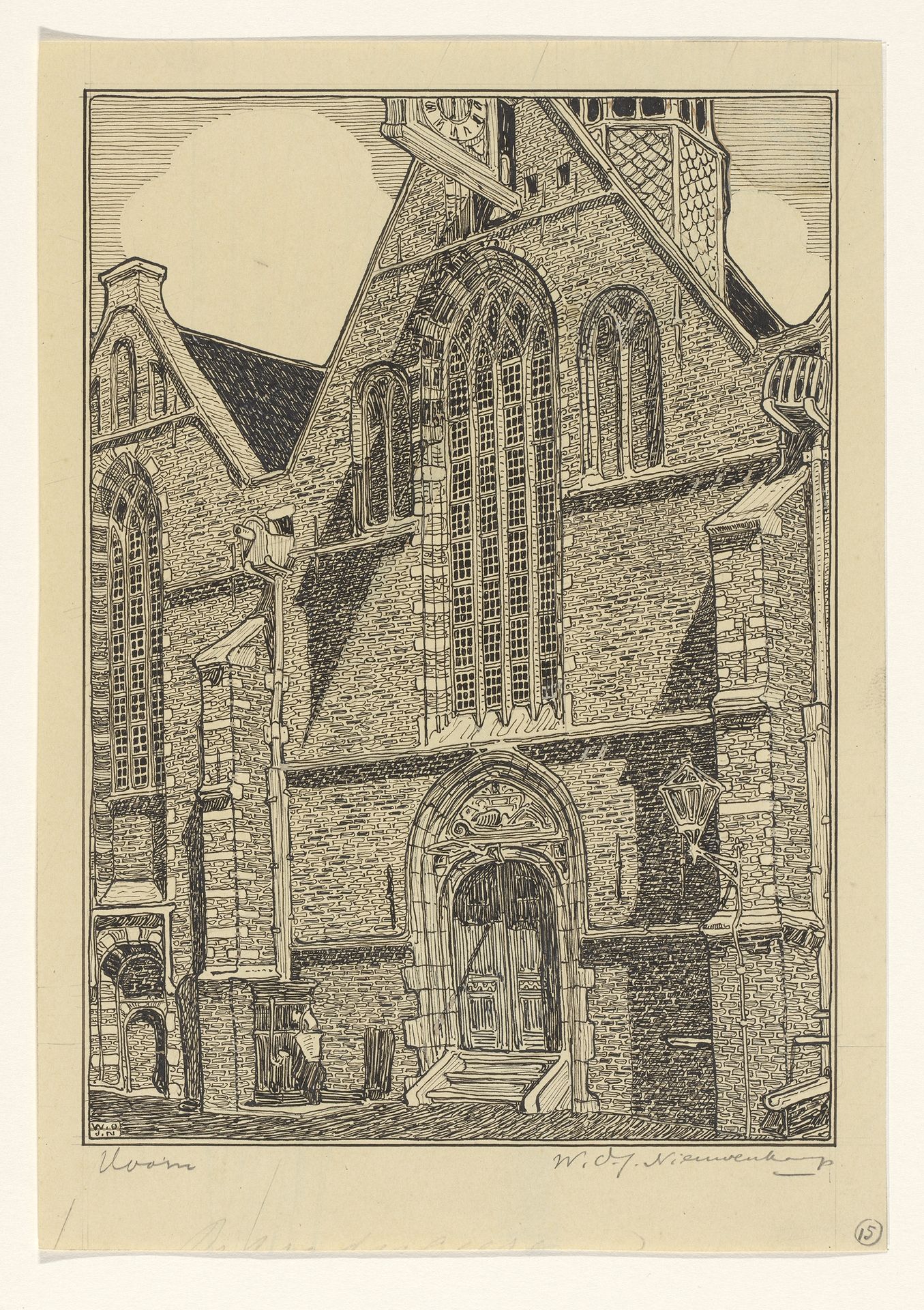 Westelijke gevel van de Noorderkerk te Hoorn by Wijnand Otto Jan Nieuwenkamp