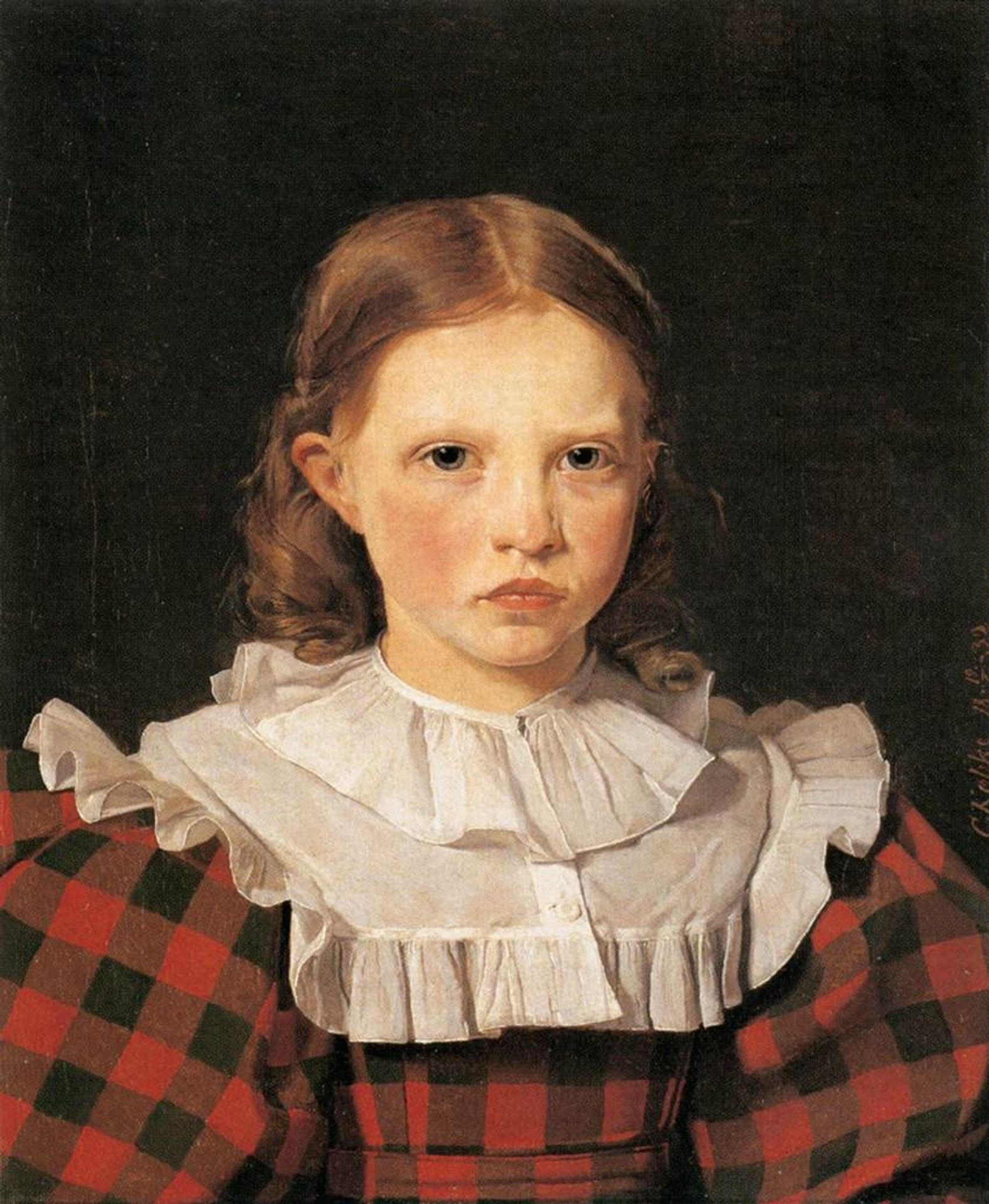 Portrait of Adolphine Købke, Sister of the Artist by Christen Kobke