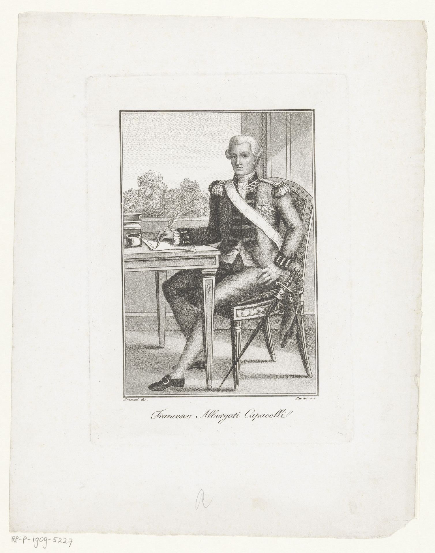 Portret van schrijver Francesco Albergati Capacelli by Luigi Rados