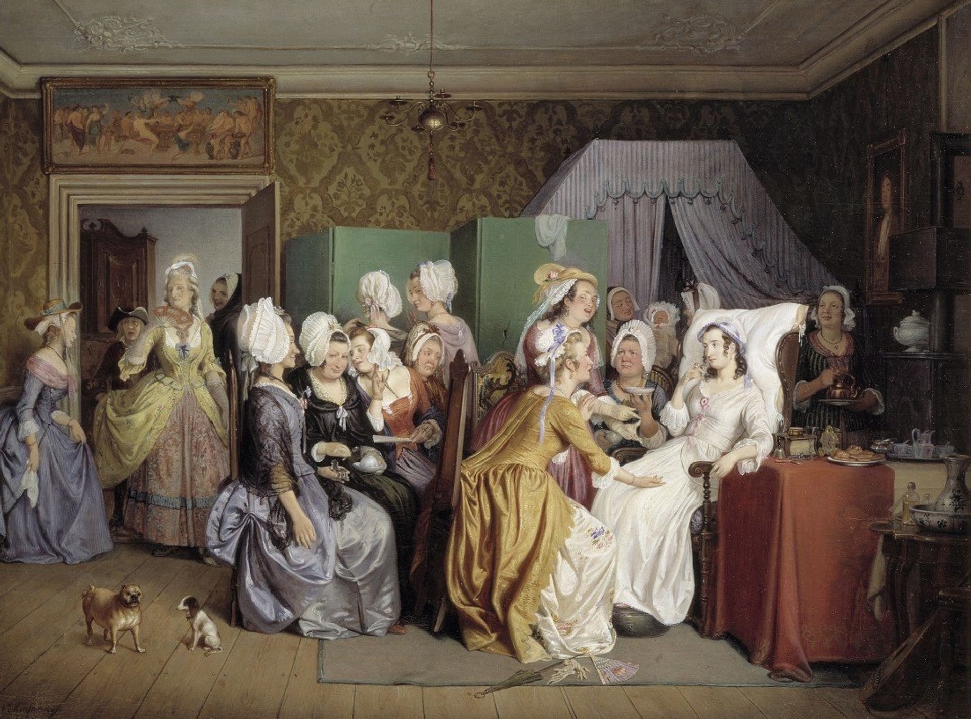 Scene from Ludwig Holberg’s The Lying-in Room by Wilhelm Marstrand