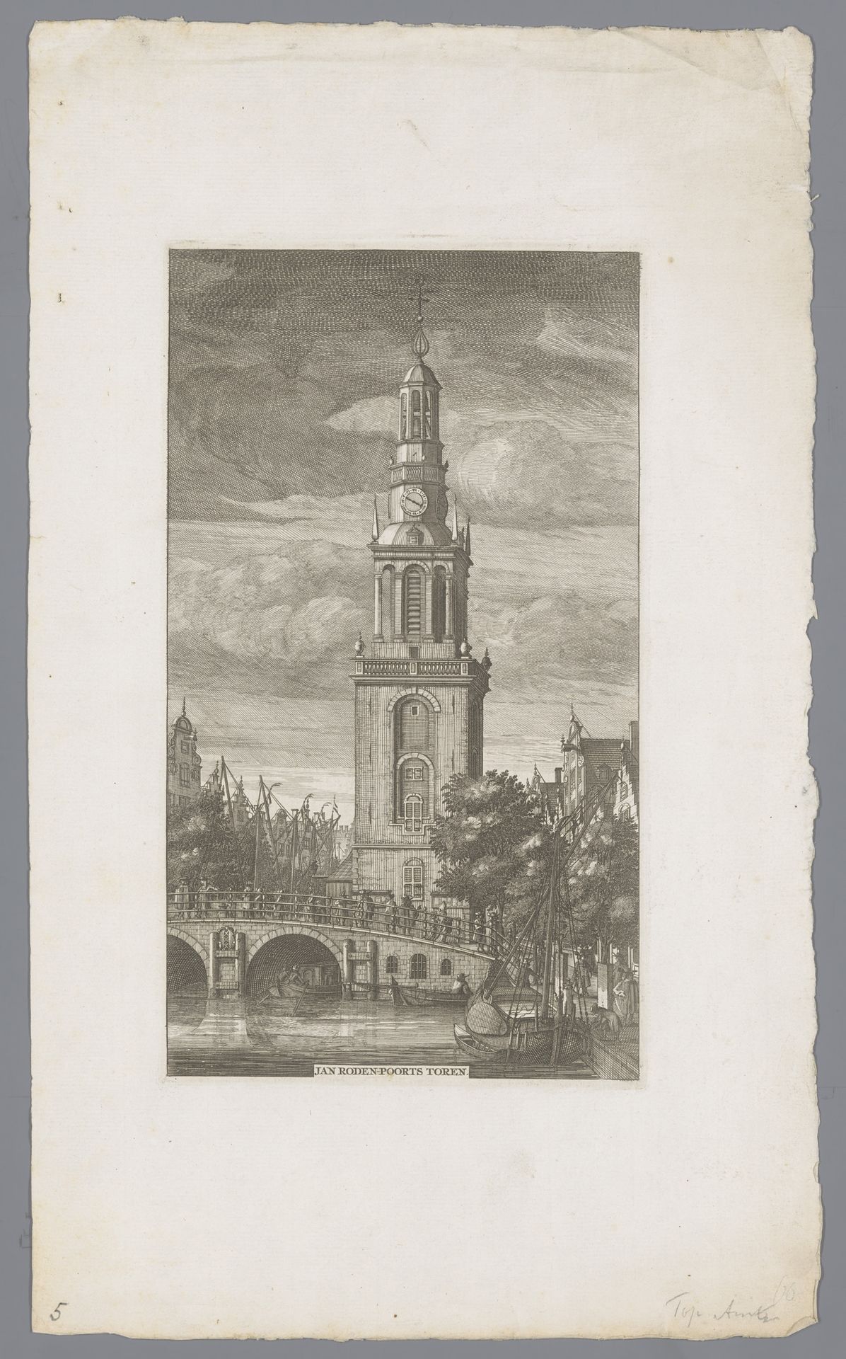 Gezicht op de Jan Roodenpoortstoren te Amsterdam by Anonymous