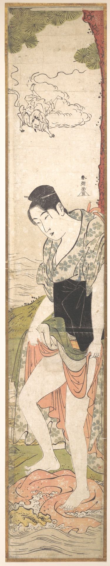 Young Woman  Washing Clothes in the River by Katsukawa Shunchō