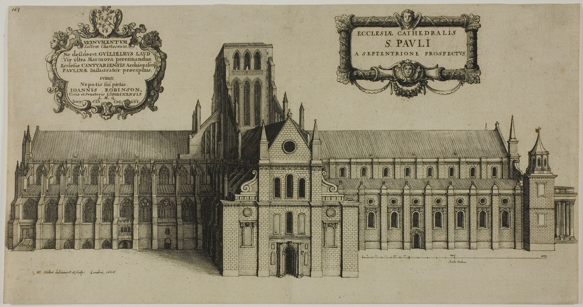 Old Saint Paul's Cathedral from the North by Wenceslaus Hollar