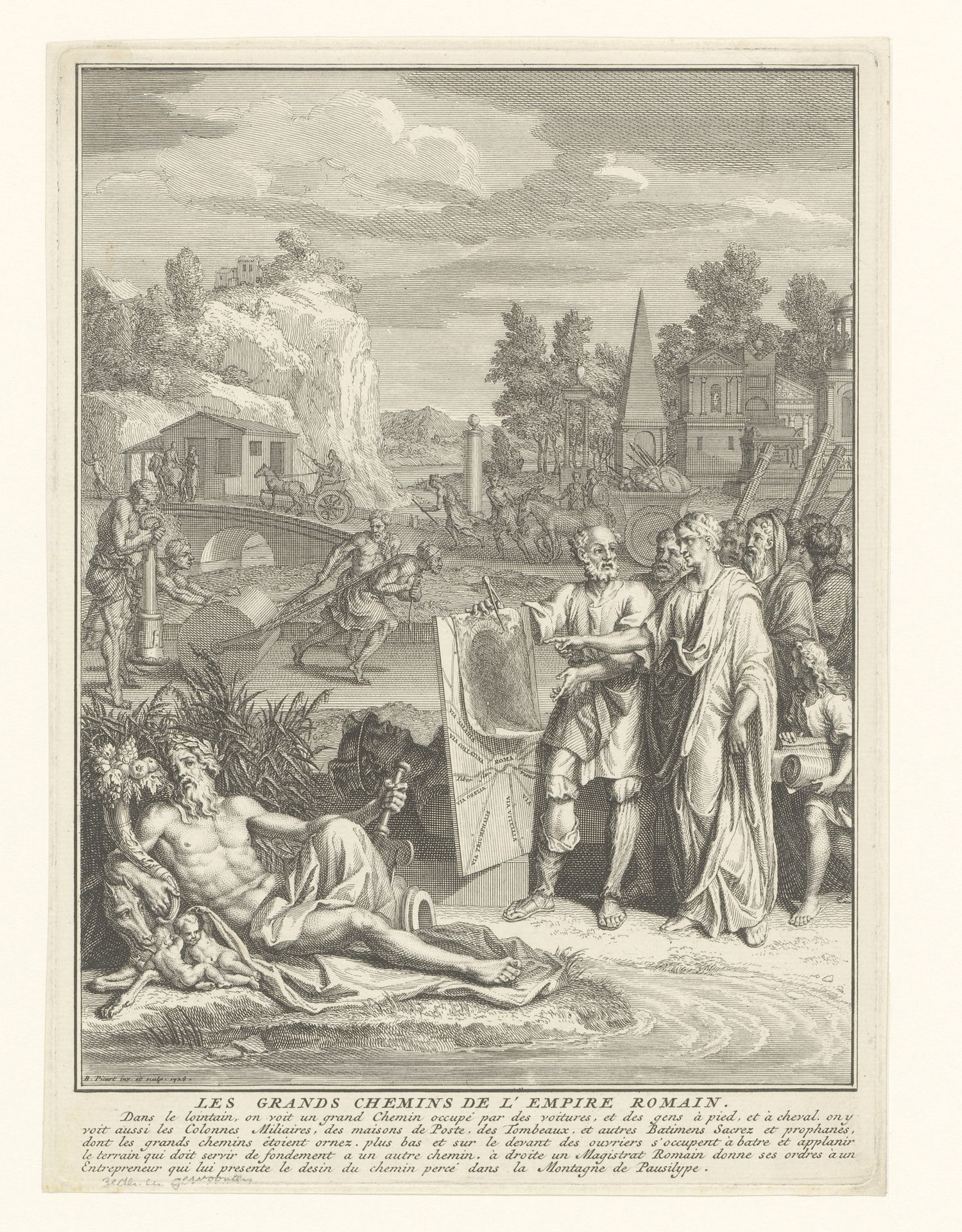 Allegorie op de weg naar Rome by Bernard Picart