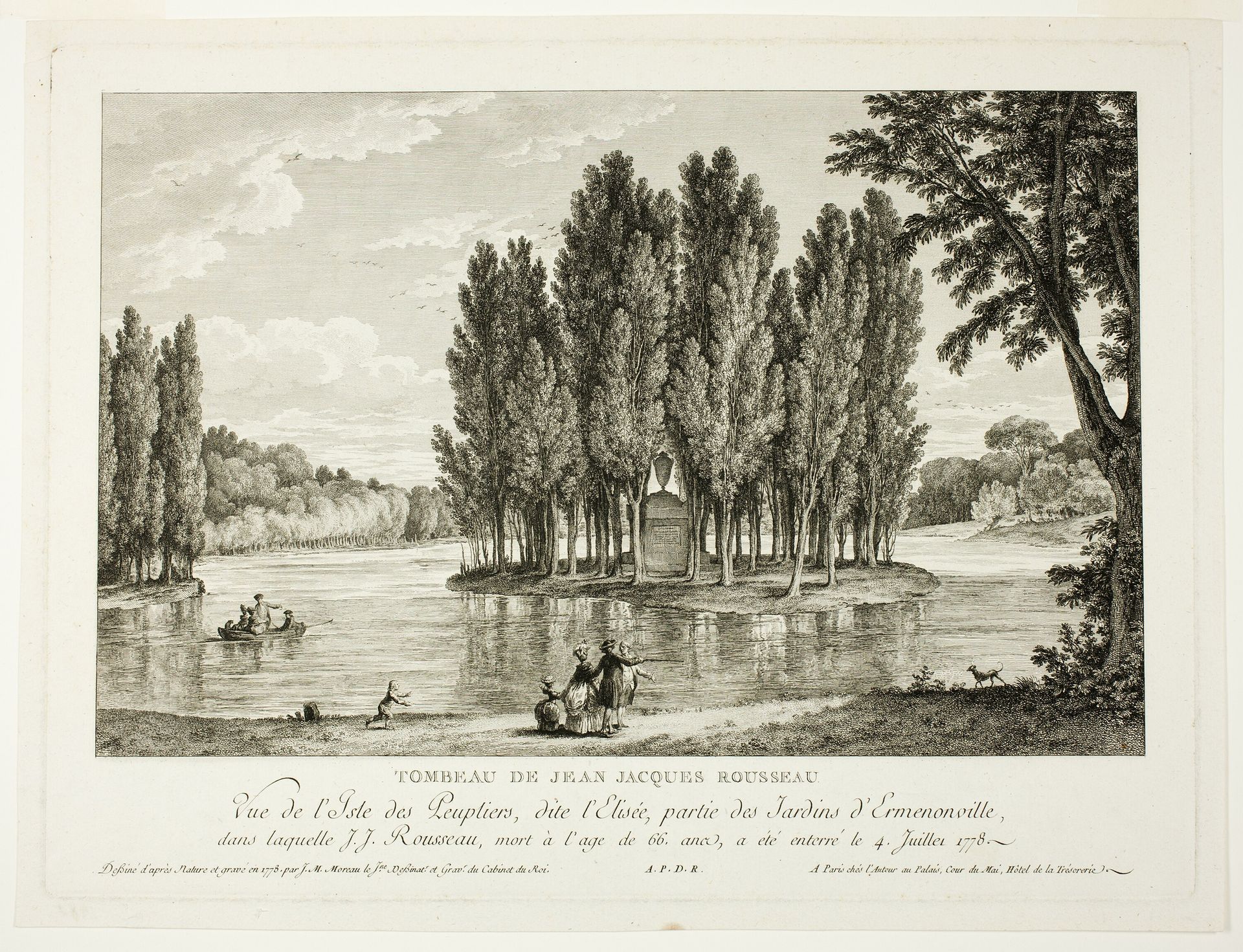 Tomb of Jean Jacques Rousseau by Jean Michel Moreau the Younger