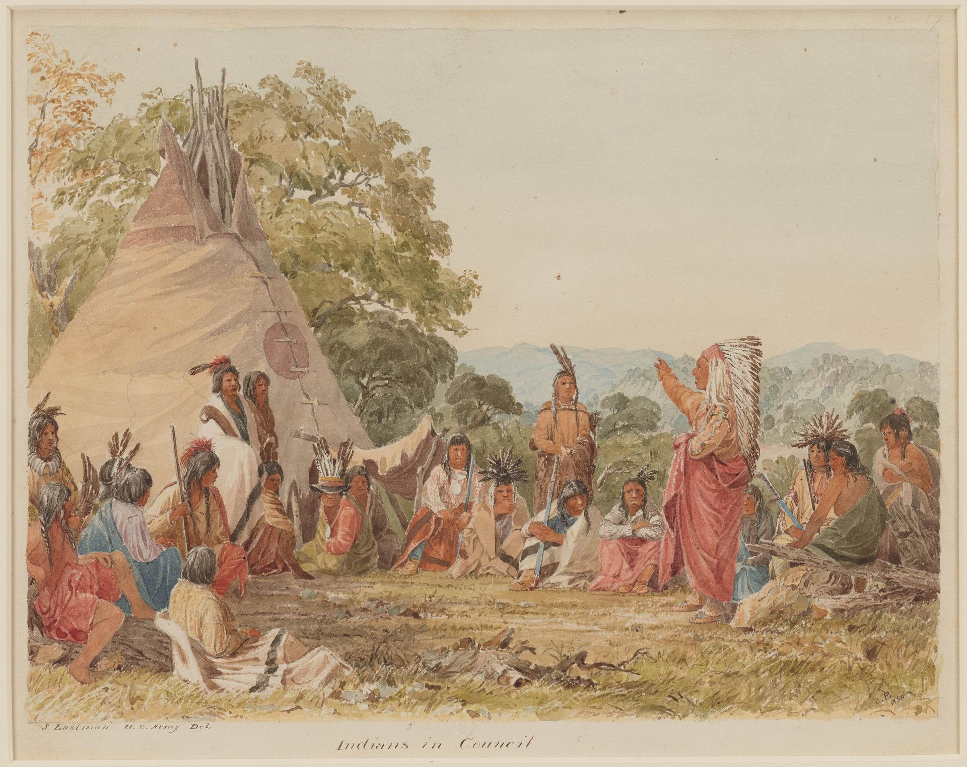 Indians in Council by Seth Eastman