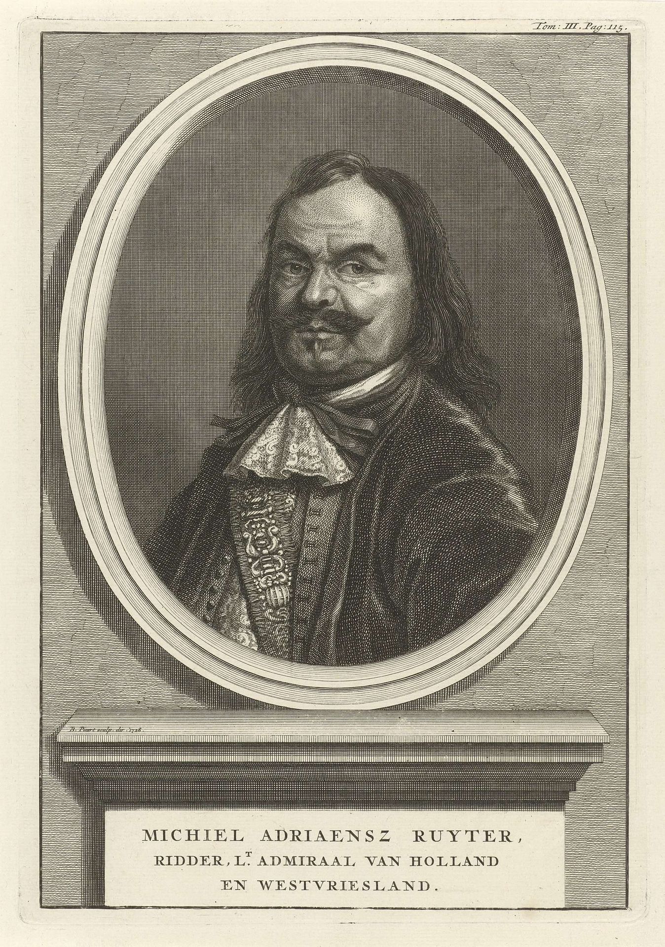 Portret van admiraal Michiel Adriaansz. de Ruyter by Bernard Picart