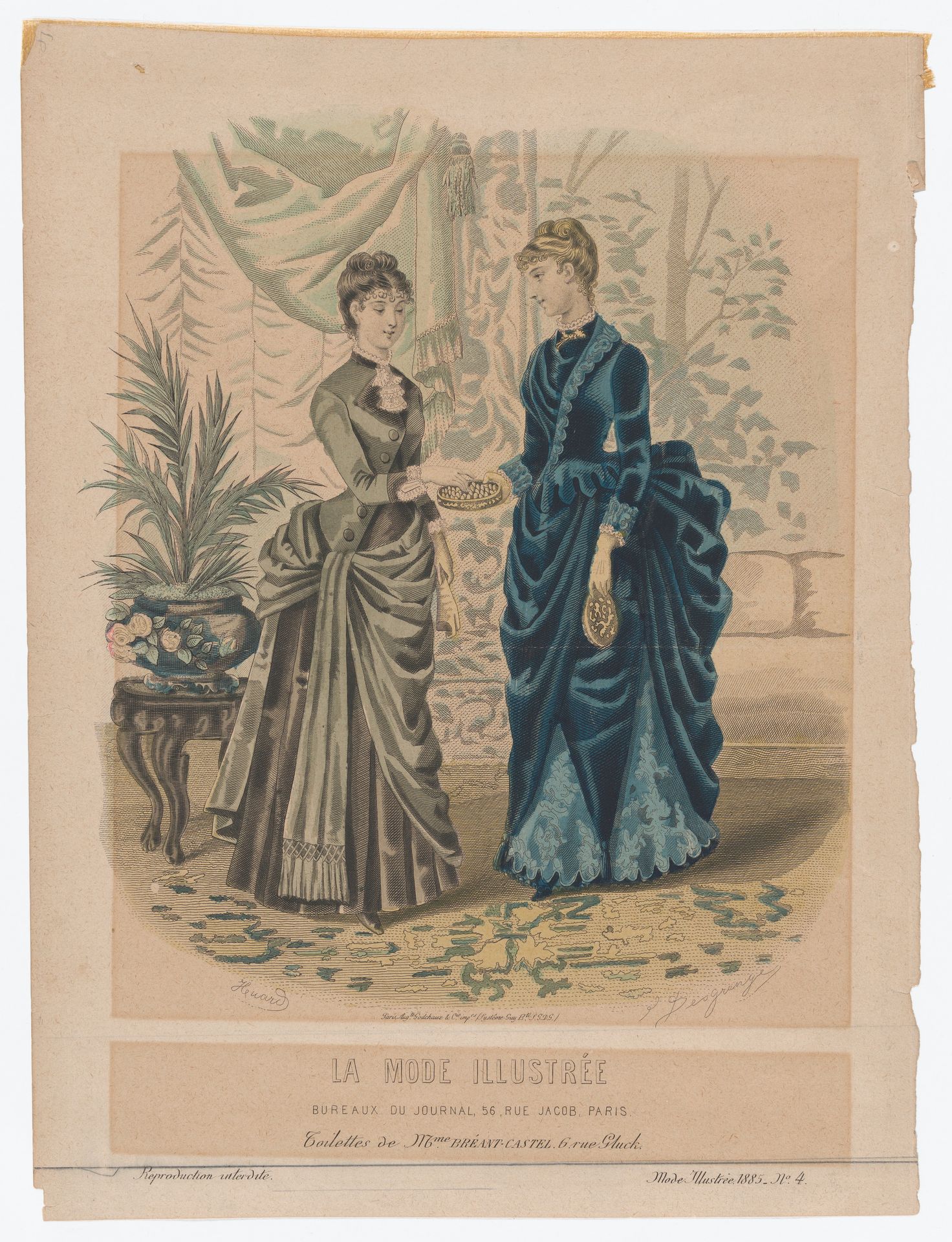 Toilettes de Mme Bréant-Castel, from  La Mode Illustrée, 1855, No. 4 by Isabelle Desgrange