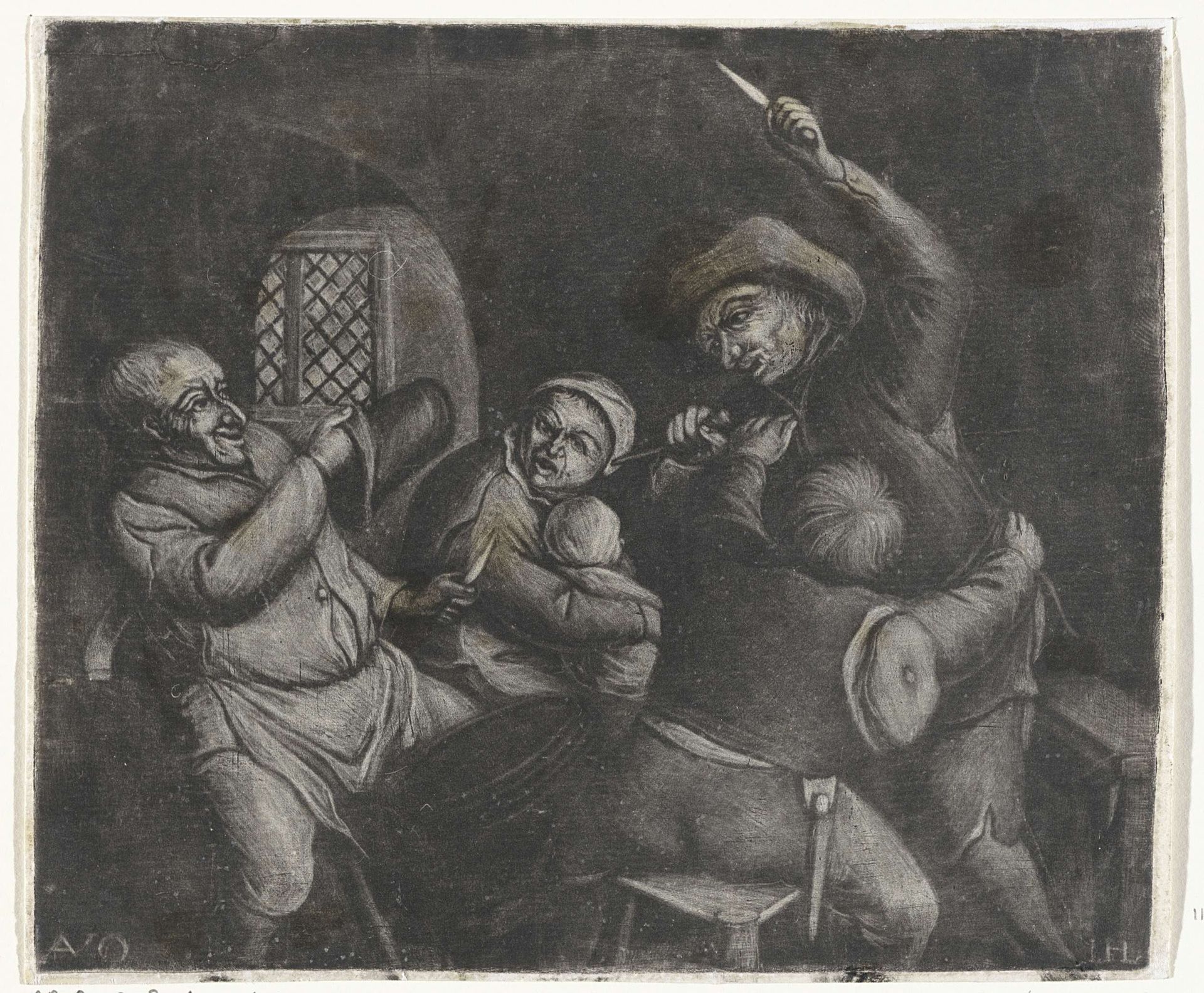 Vechtende mannen by Jacob Hoolaart