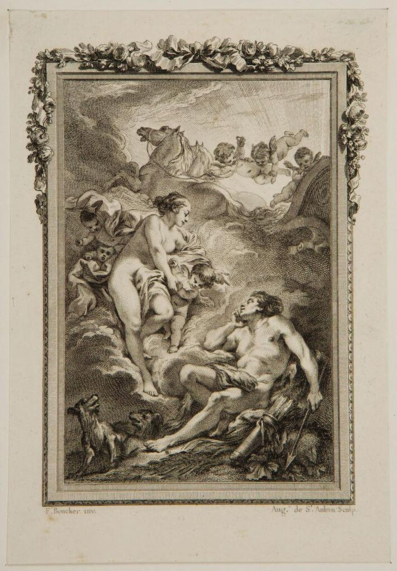 Diana and Endymion; Illustration to Ovid's "Metamorphoses" by Augustin de Saint-Aubin