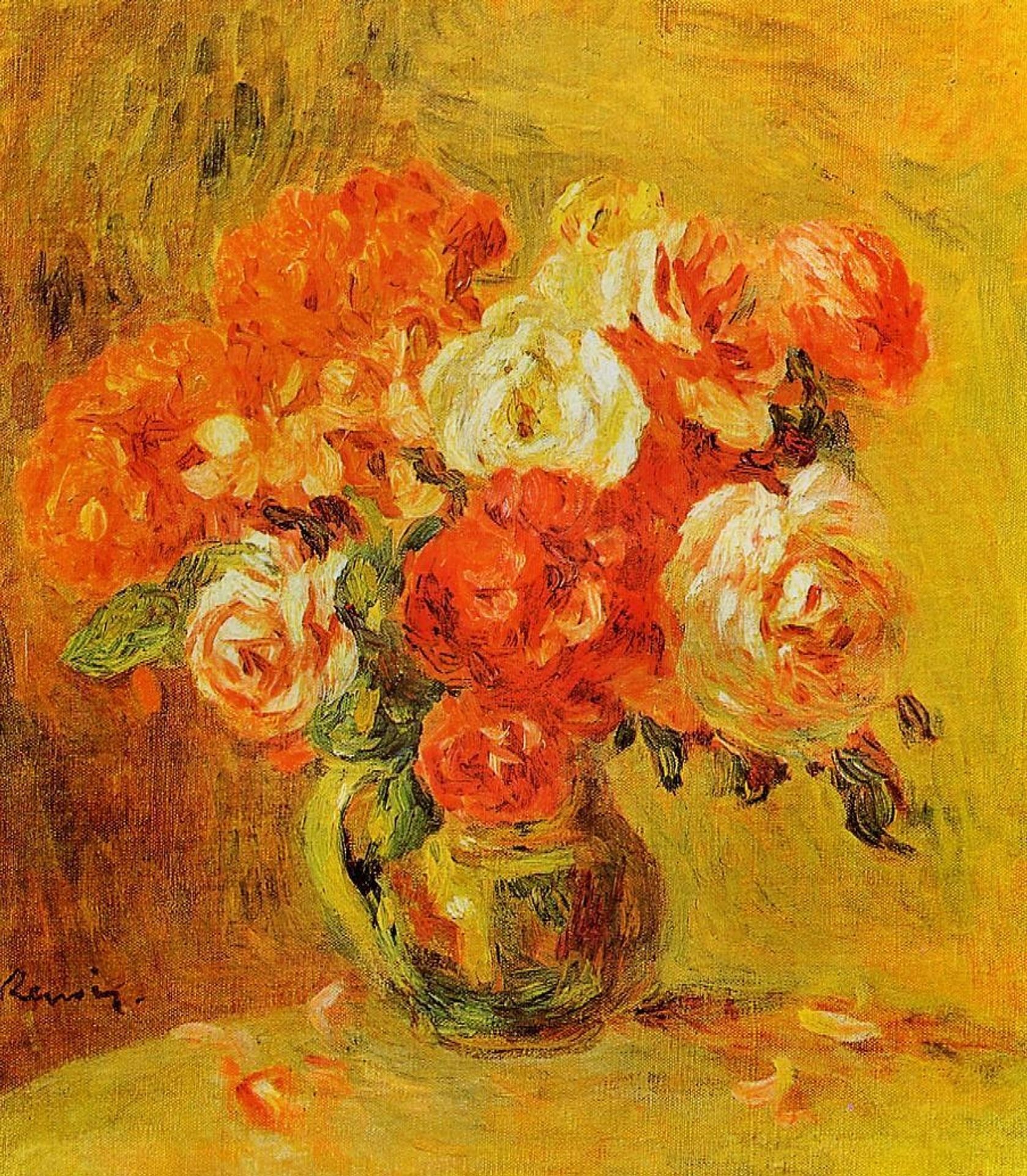 Flowers in a Vase by Pierre-Auguste Renoir