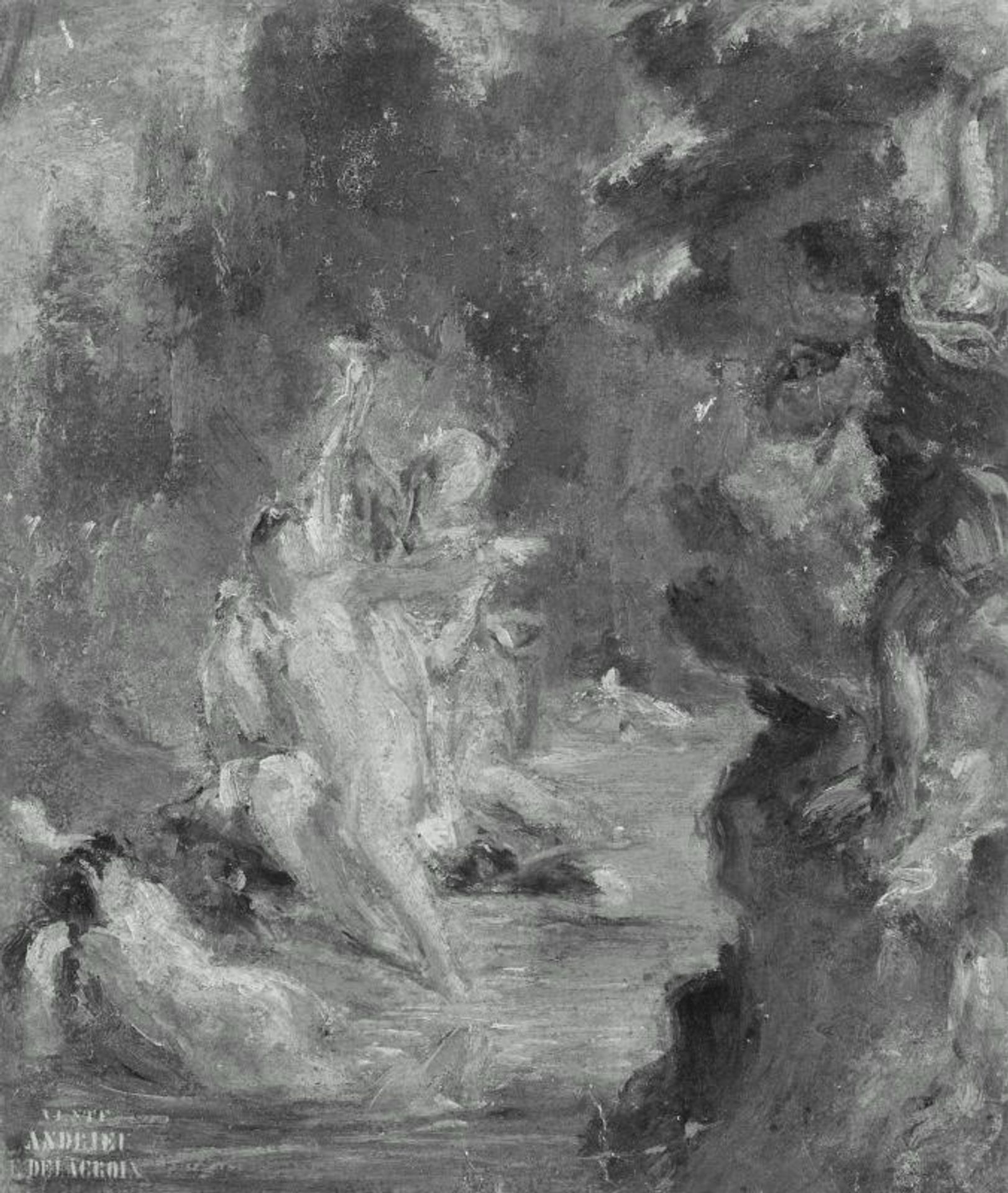 Summer: Diana Surprised at her Bath by Actaeon by Eugène Delacroix