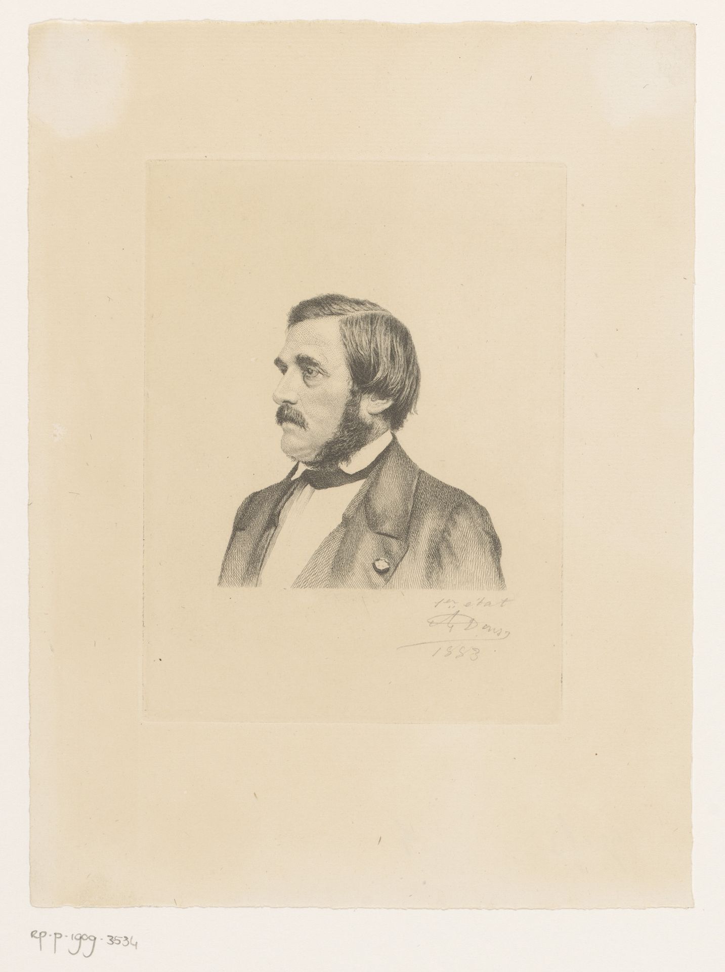 Portret van Willem Geefs by Auguste Danse