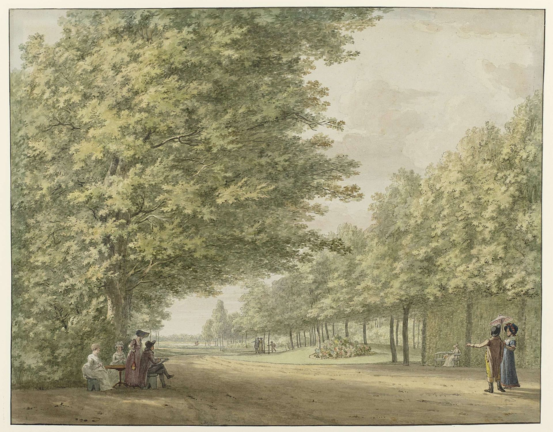 Gezicht in de tuinen van de buitenplaats Zandbergen by Hermanus Numan