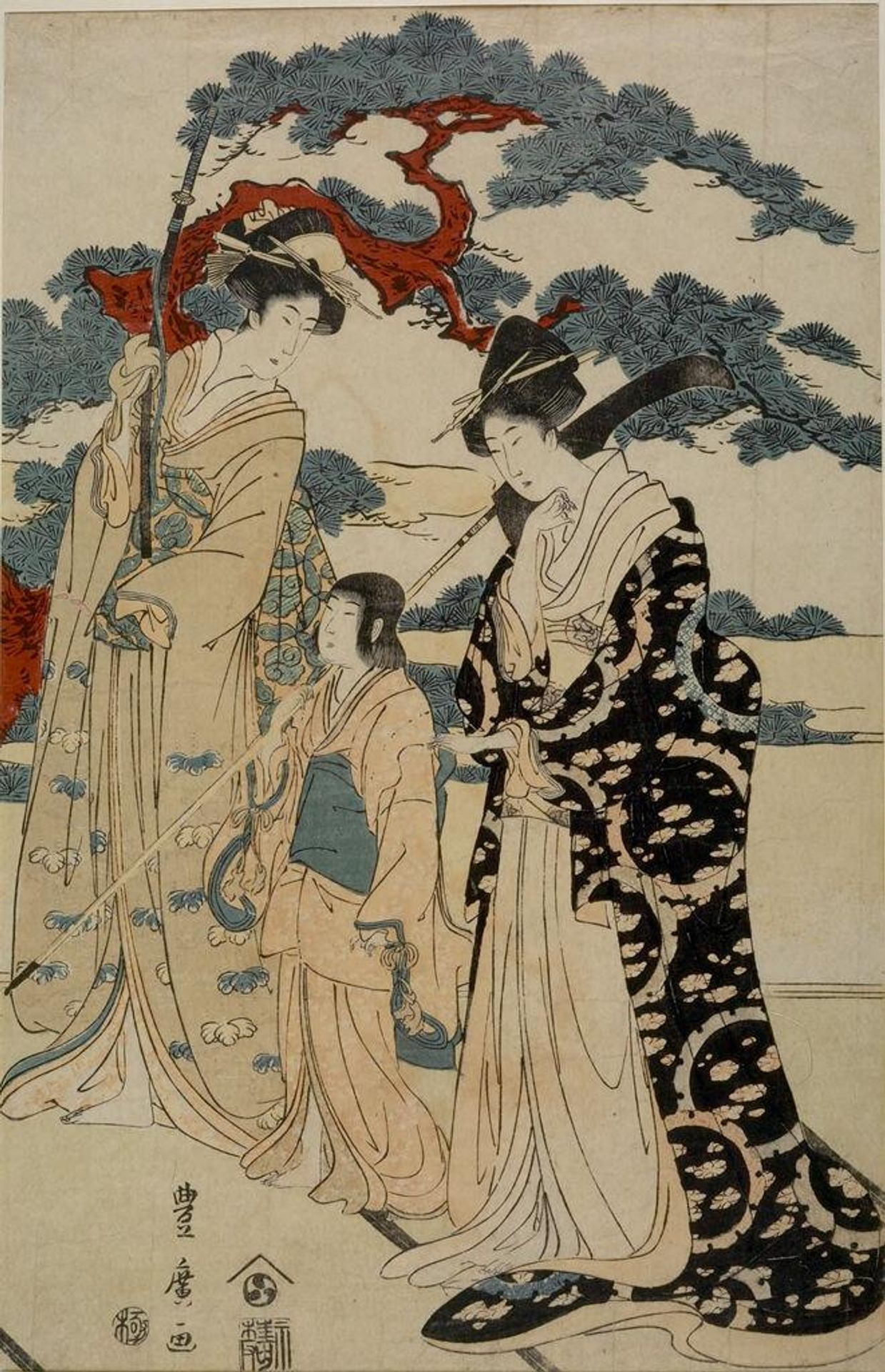 THREE FIGURES by Utagawa Toyohiro