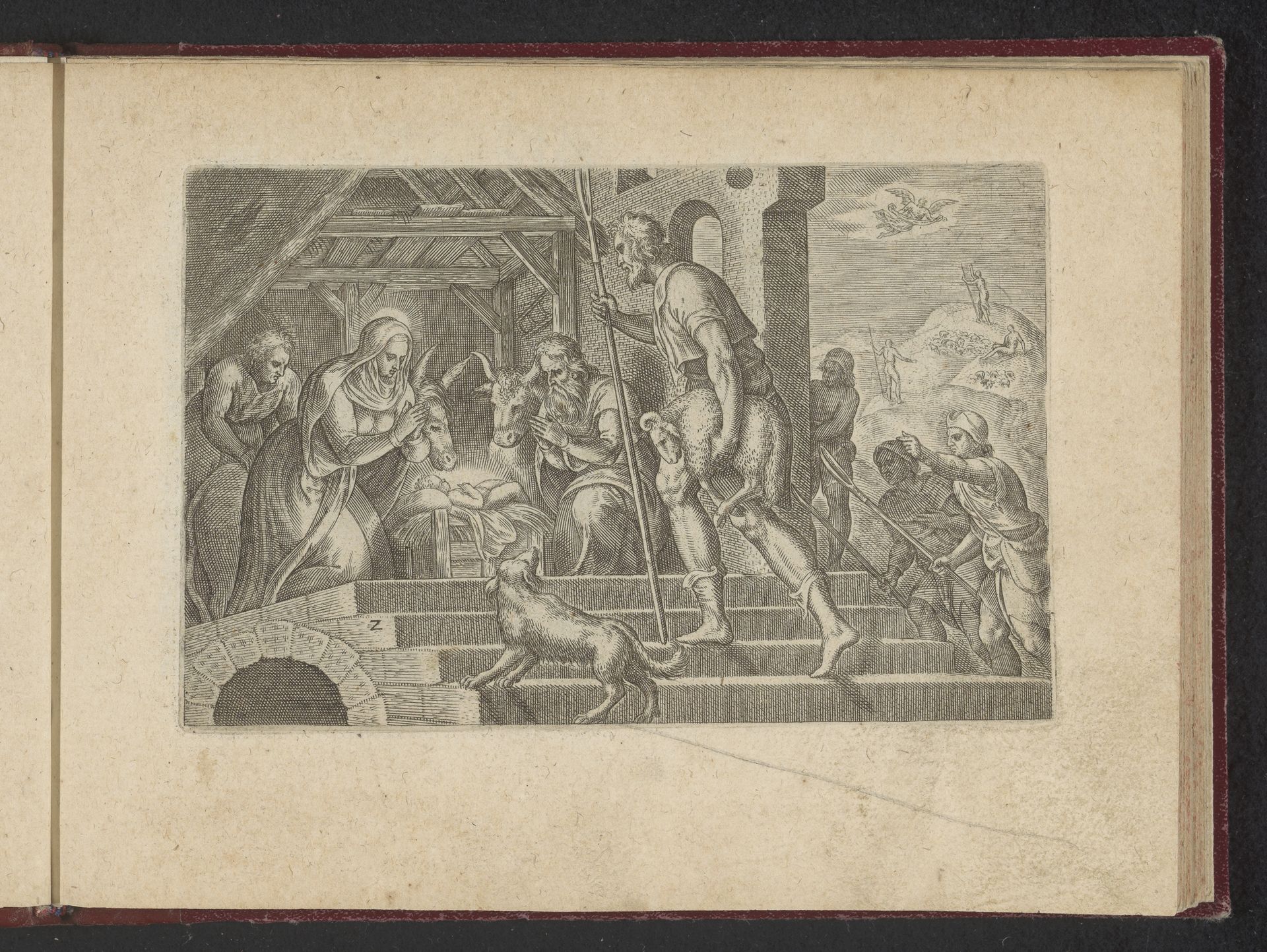Aanbidding door de herders by Philips Galle