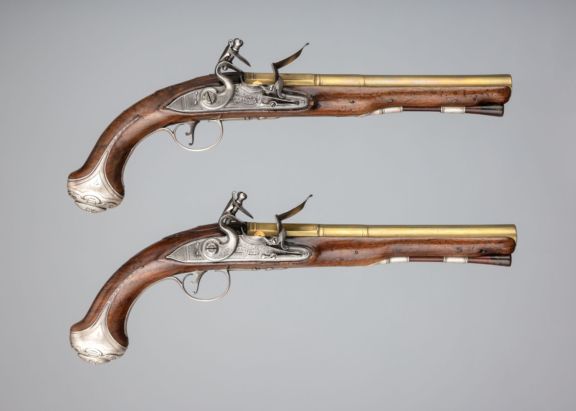 Pair of Flintlock Pistols by William Brander