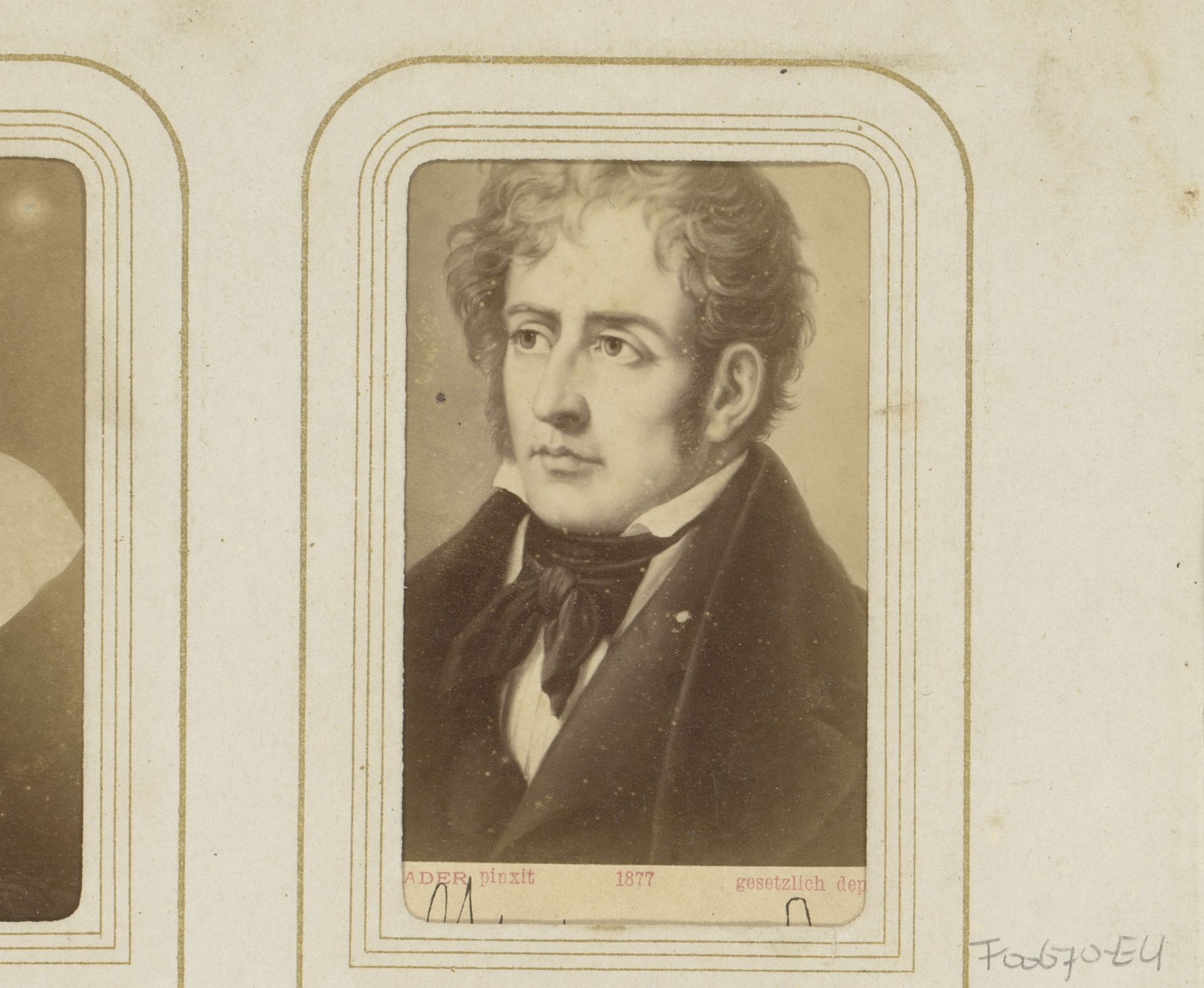 Fotoreproductie van een geschilderd portret van François René de Chateaubriand naar Ernst Hader door Sophus Williams by Sophus Williams
