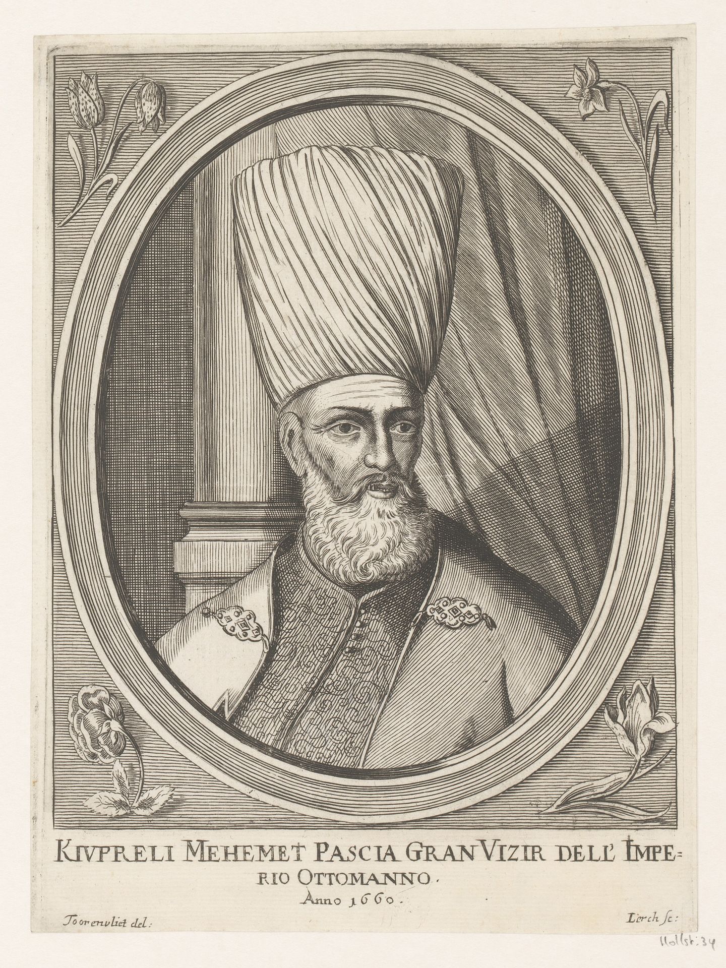 Portret van Kinpreli Mehemet Pascia by Johann Martin Lerch