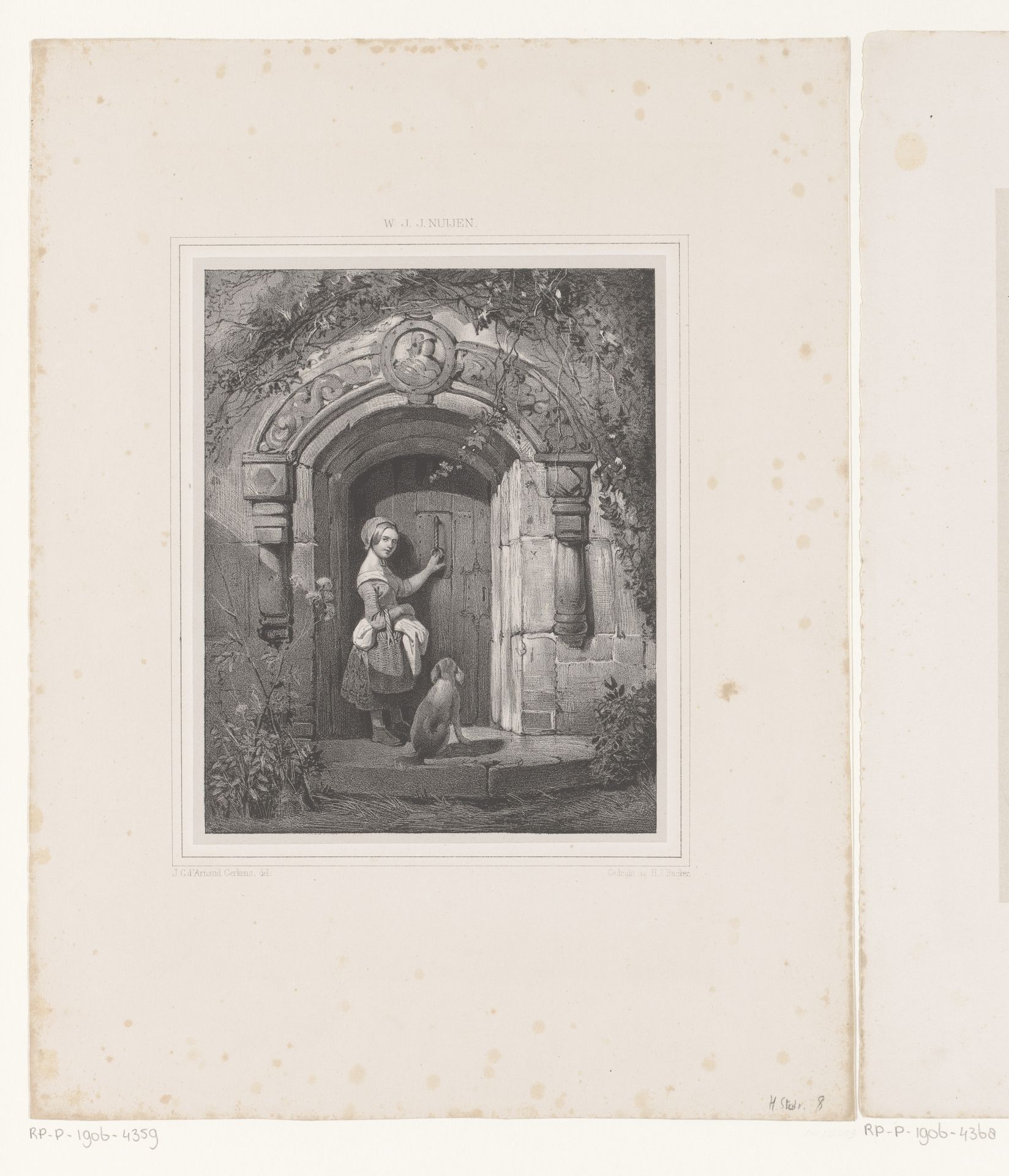 Meisje bij poort by Johannes Christiaan d' Arnaud Gerkens