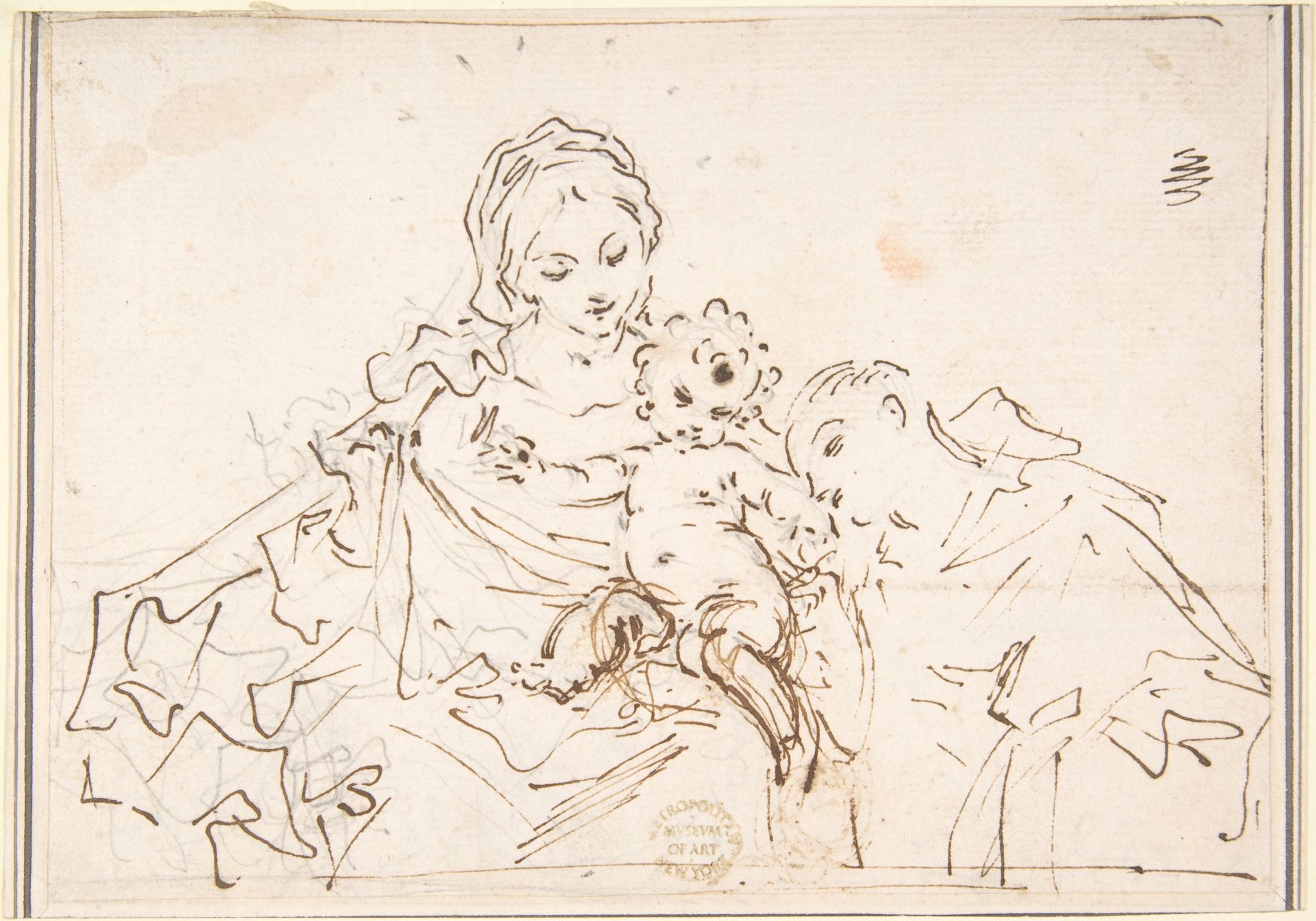 Madonna and Child with Worshipper by Anonymous
