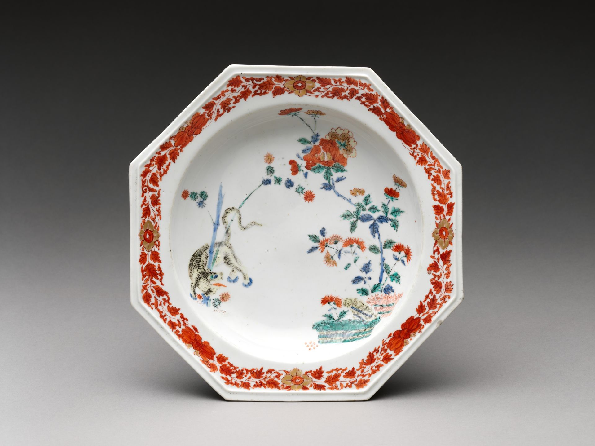 Plate with tiger and bamboo by Chelsea Porcelain Manufactory